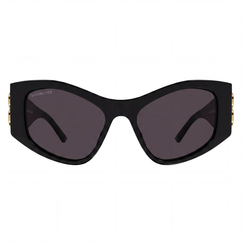 Balenciaga Bb0287s-001 Women's Black/Grey Plastic Gray Non-Polarized UV Protected Sunglasses 55mm