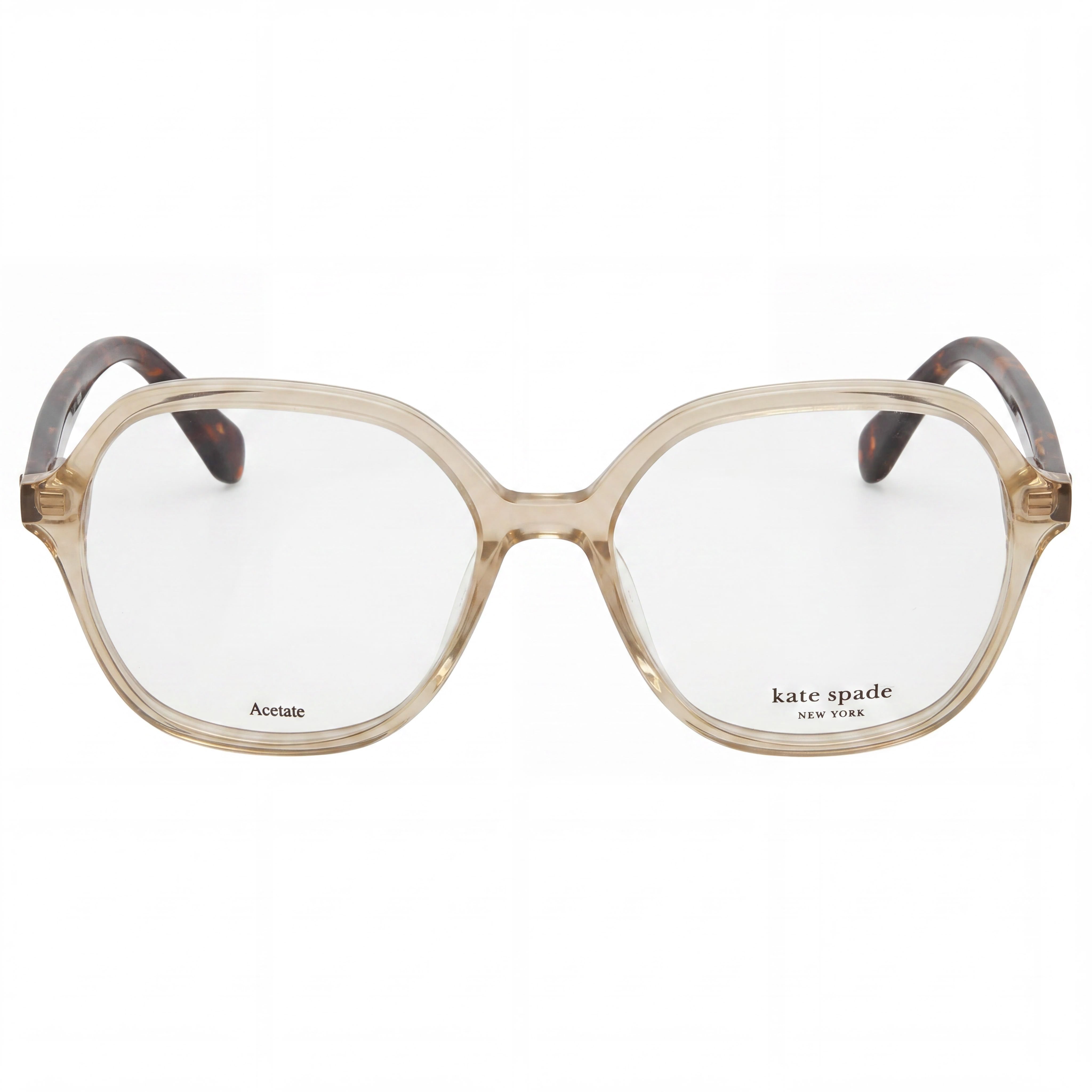 kate spade new york Gafas ópticas casuales de acetato beige para mujer 53-16-140, Photo 2