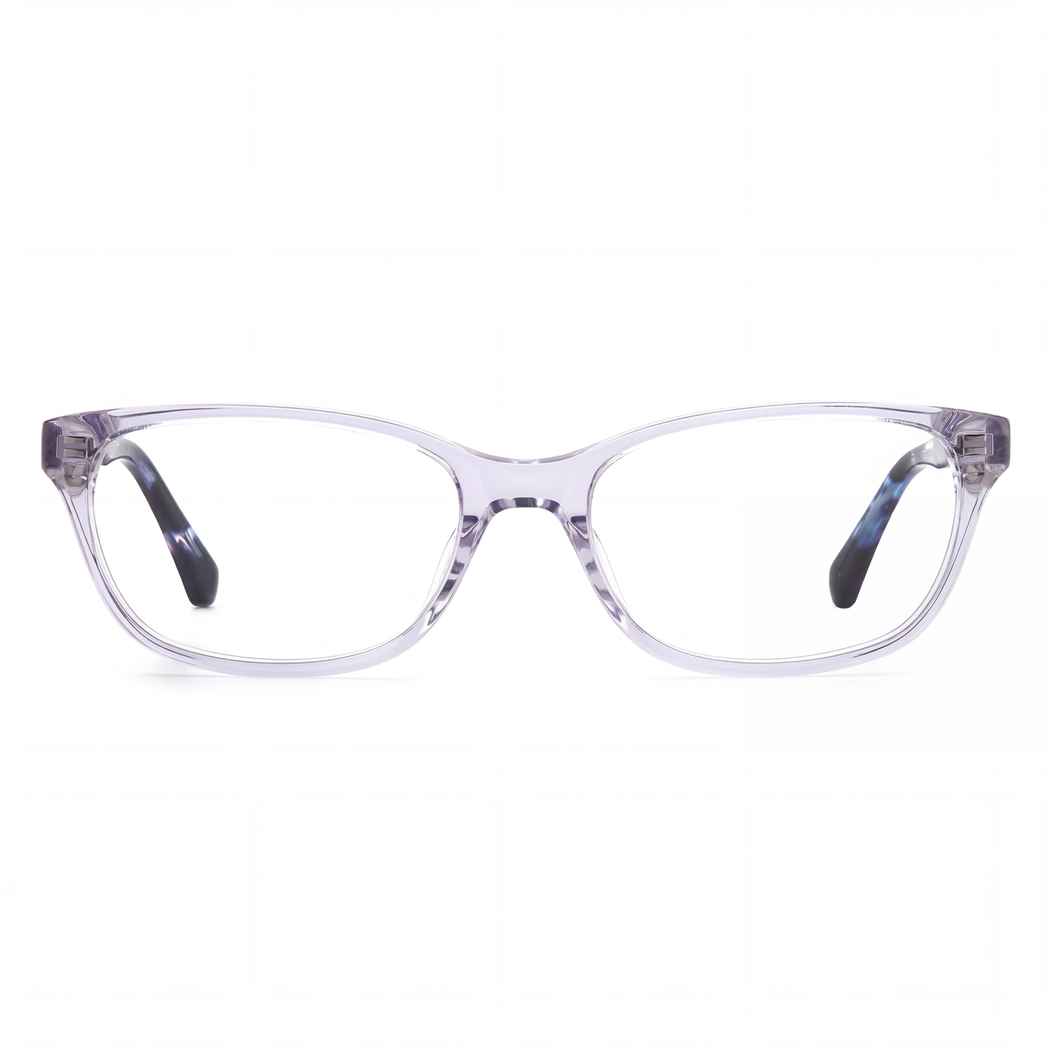 kate spade new york 106179 Classic Eyeglasses for Unisex, Transparent Lilac Violet Acetate Frame, 51mm Lens Width, Photo 2