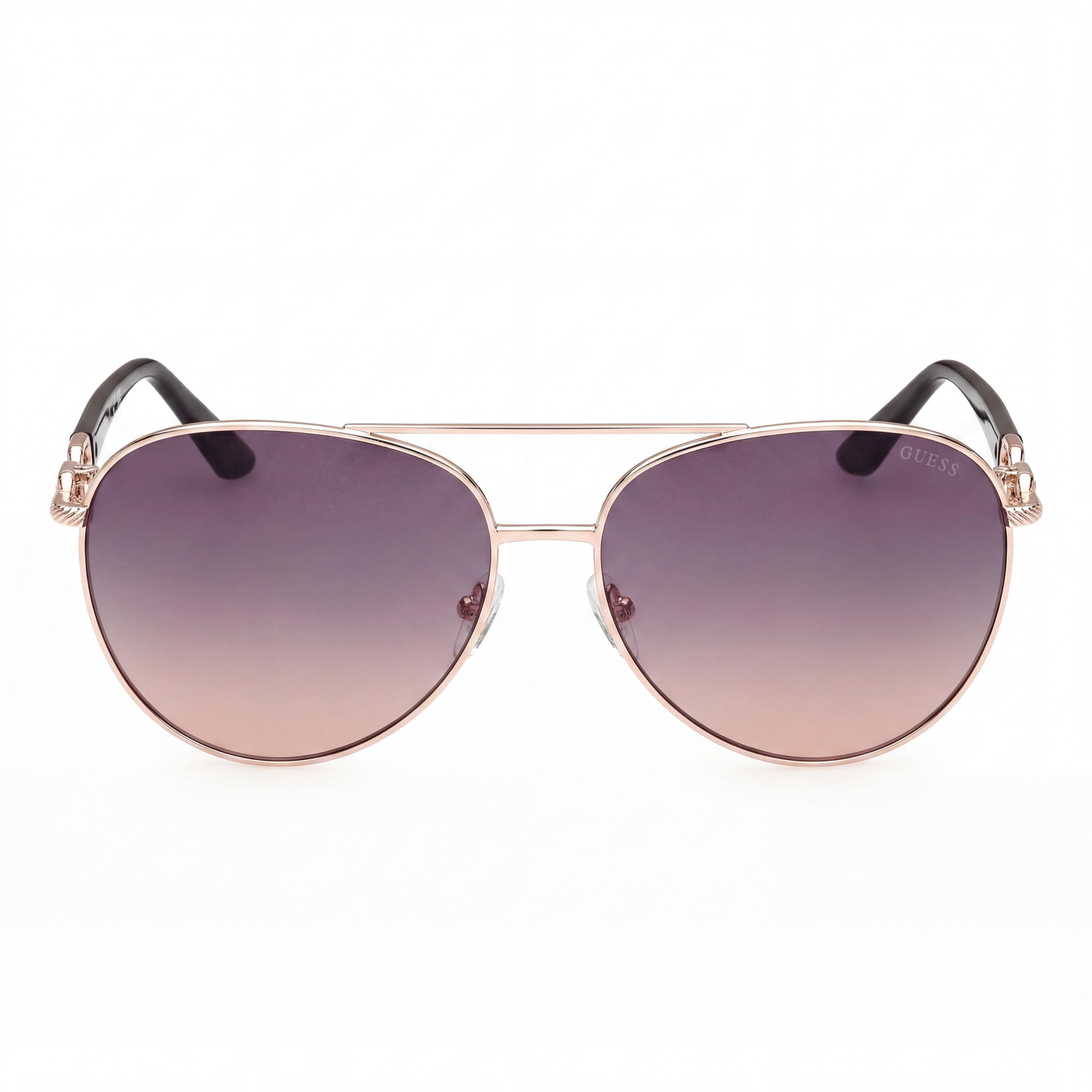 Gafas de sol Guess Aviator de metal para mujer, montura oro rosa, degradado, ahumado, protección UV, 61 mm, Photo 2