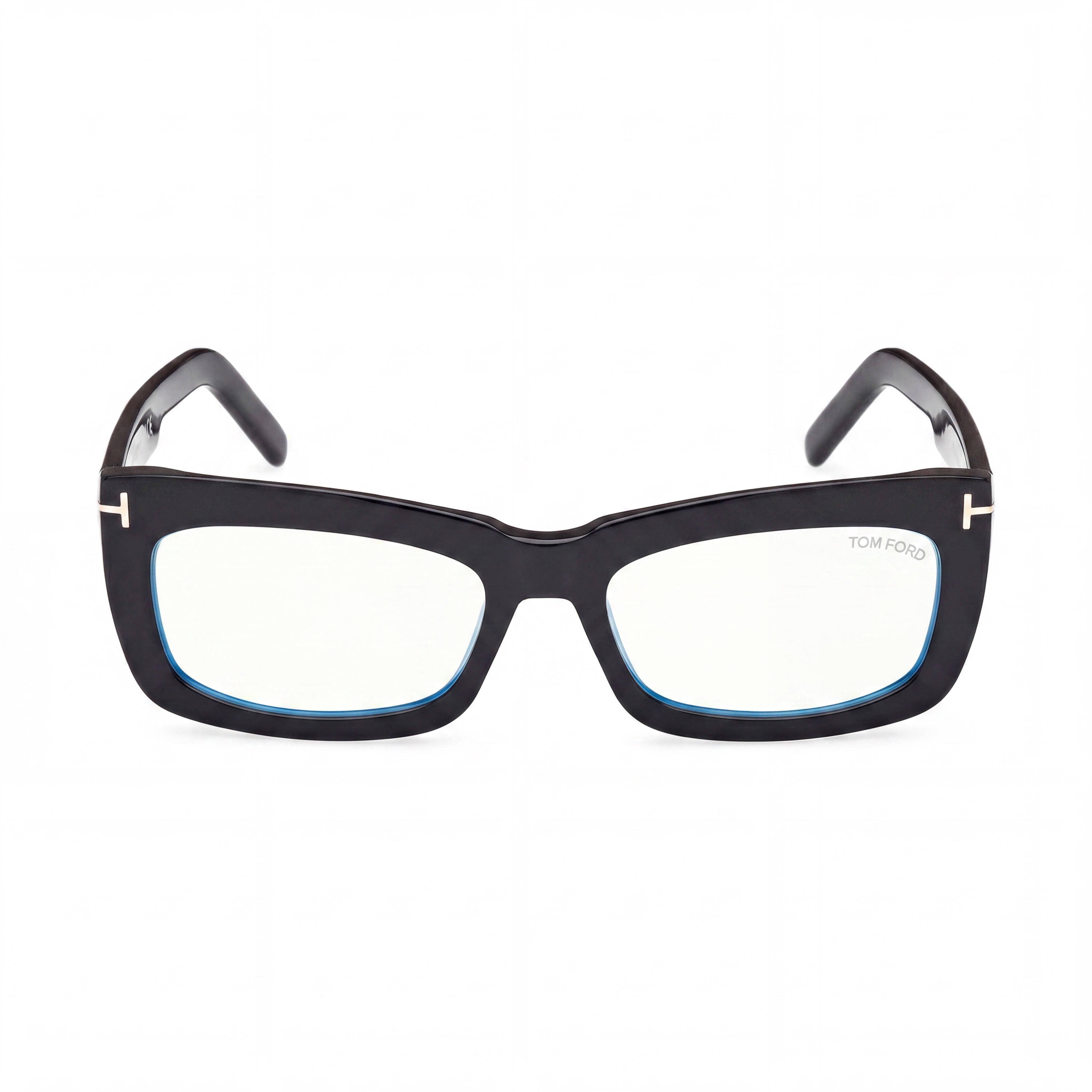 Gafas Tom Ford Classic unisex con filtro azul y negro brillante, montura de plástico sin policarbonato, 55 mm, Photo 2