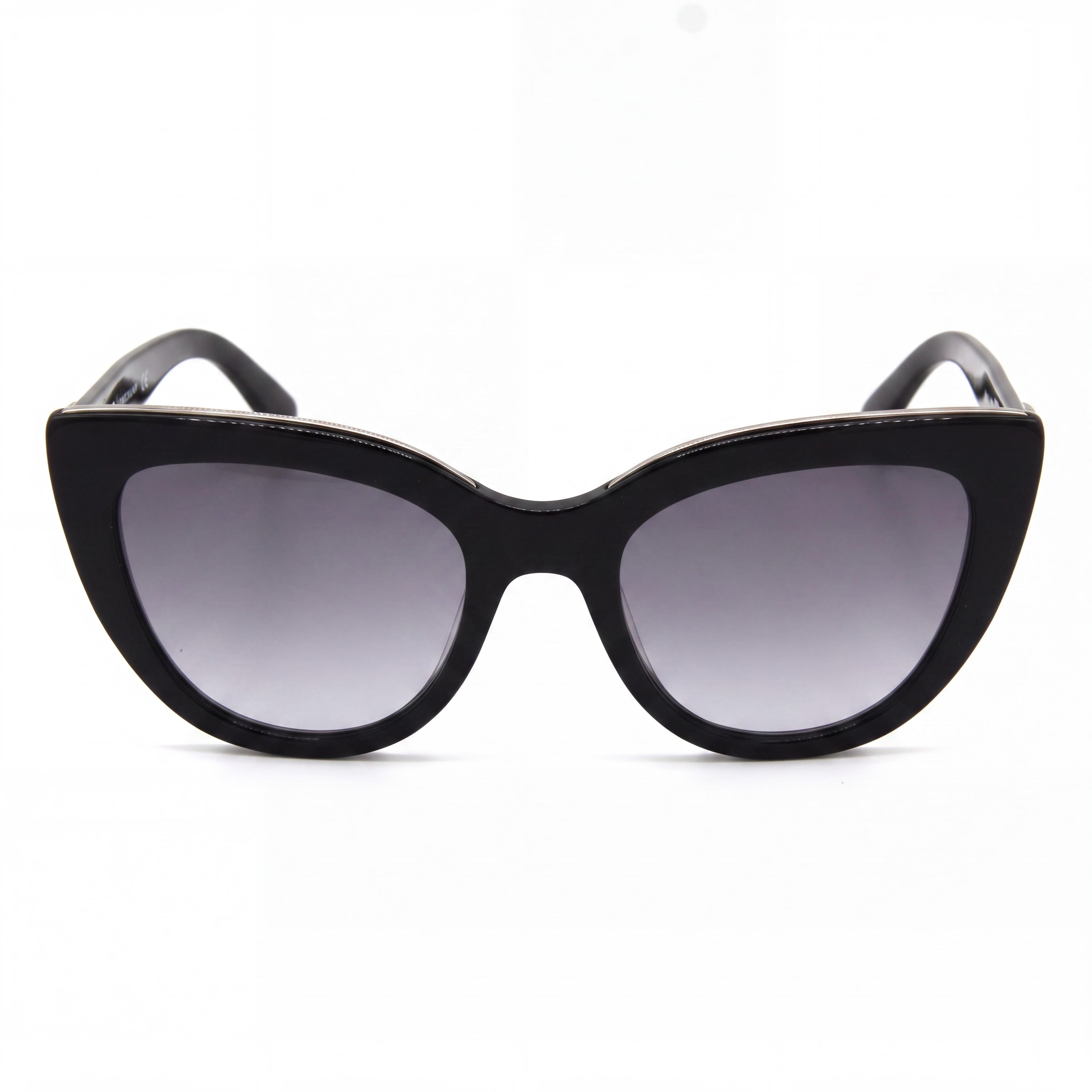 Longchamp LO686S Women's Cat Eye Black Acetate Frame Sunglasses with UV Protection, Grey Lenses 51mm, Photo 2