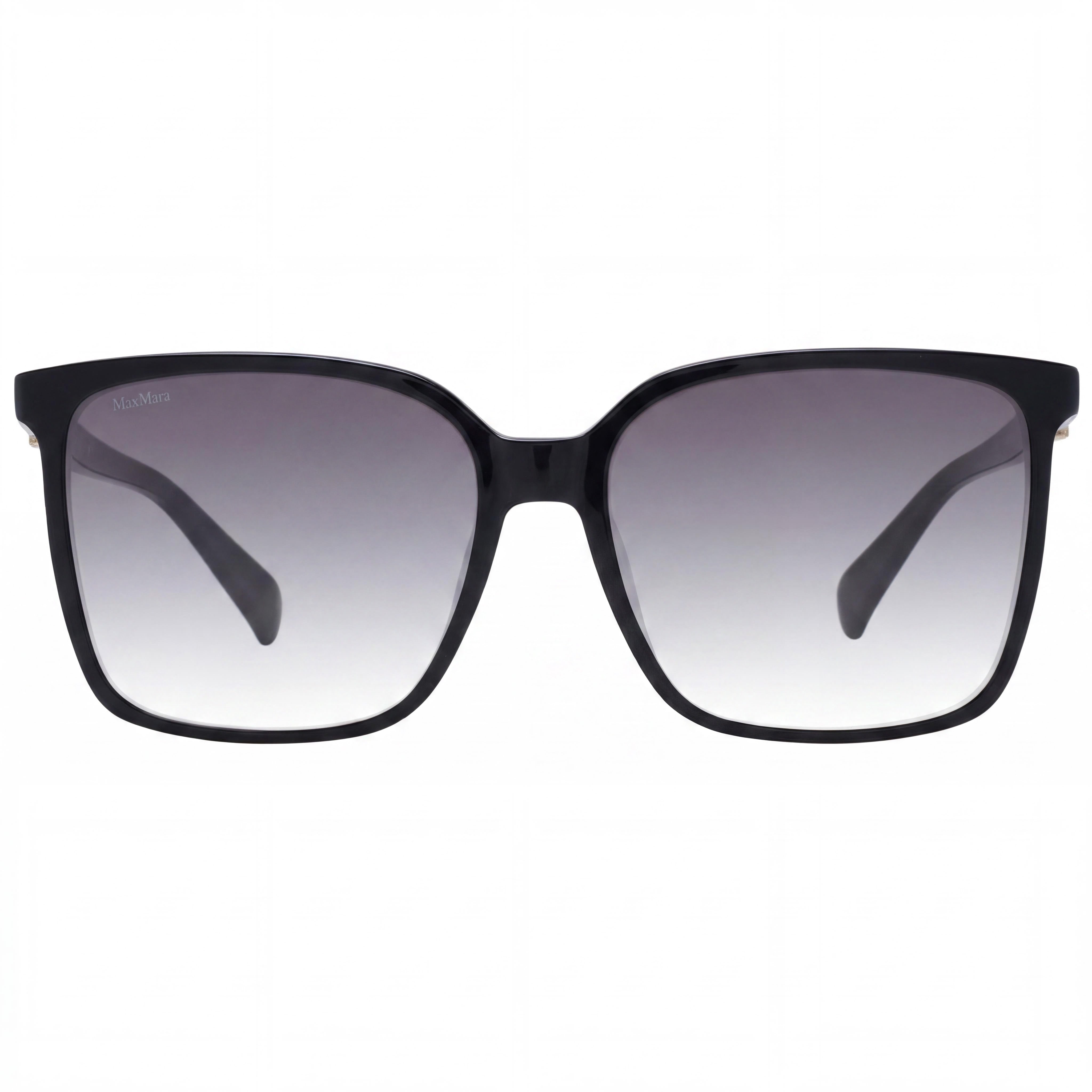 Gafas de sol MaxMara Casual para mujer con montura de plástico, negro brillante/gris degradado, lentes ahumadas degradadas, protección UV, 57 mm, Photo 2