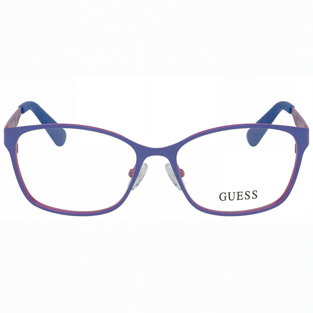 Gafas GUESS Modern para mujer con montura de metal azul mate y lentes transparentes de 52 mm sin policarbonato