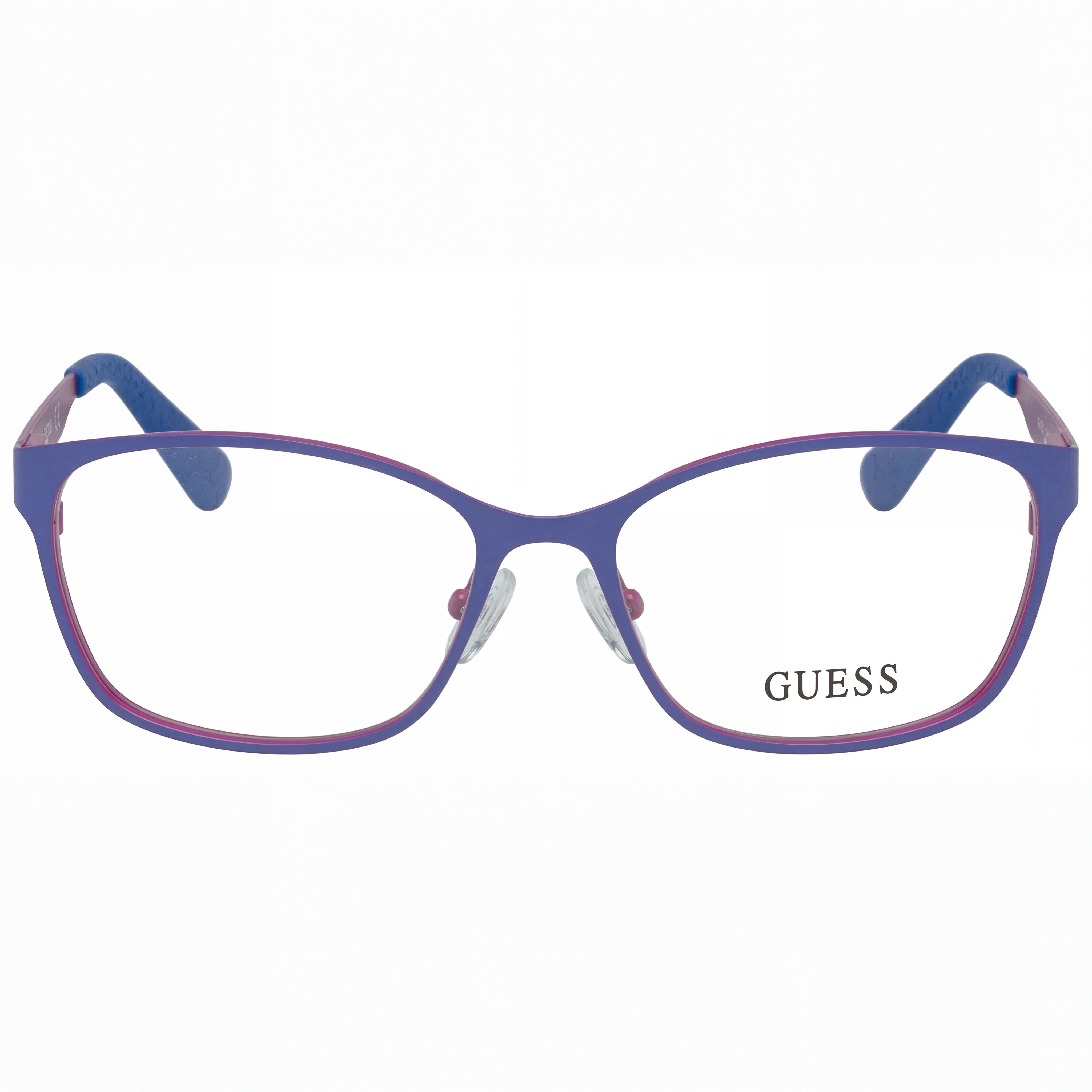 GUESS Modern Women's Matte Blue Metal Frame Eyeglasses with 52mm Clear Non- Polycarbonate Lenses, Photo 2