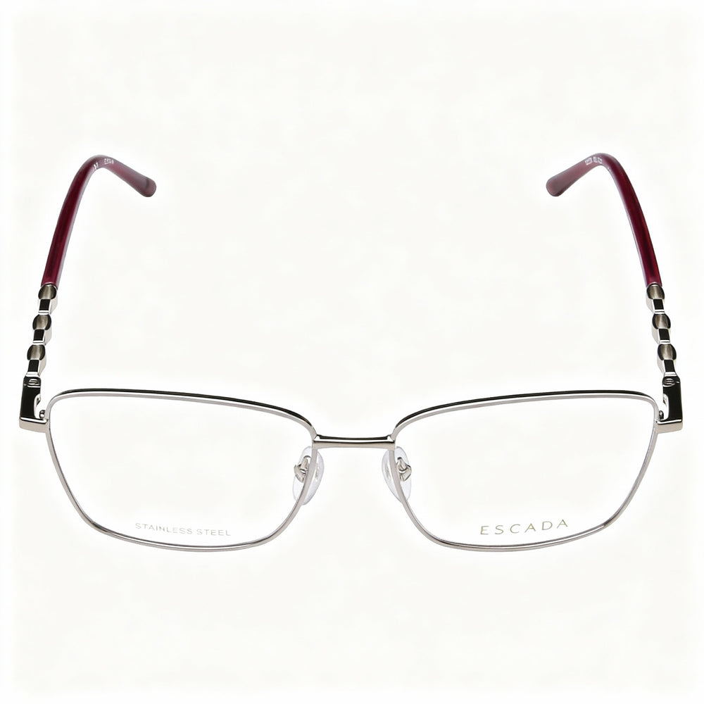 Escada Classic Women's Combined Metal Eyeglasses with Shiny Red Gold Frame, Lens 55mm, Bridge 16mm, Temple 135mm