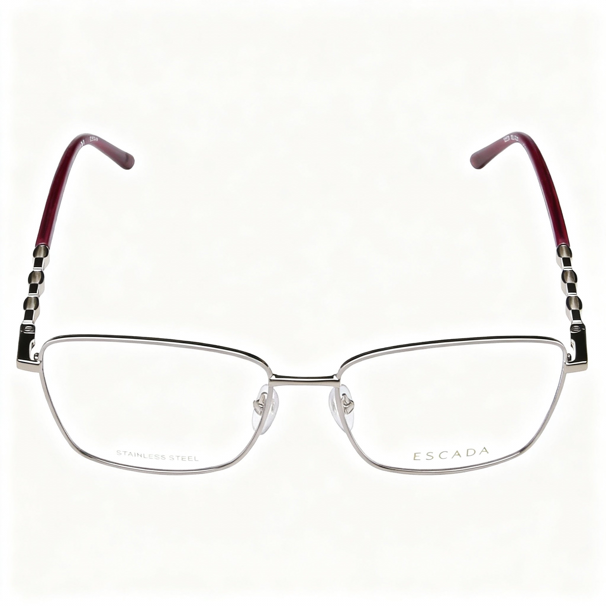 Escada Classic Women's Combined Metal Eyeglasses with Shiny Red Gold Frame, Lens 55mm, Bridge 16mm, Temple 135mm