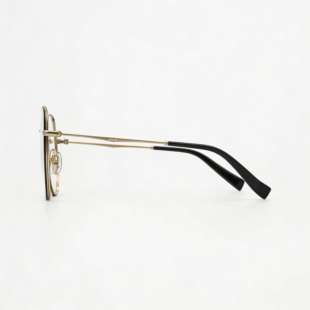 Gafas Levi's Lv 5023 para mujer, de acero inoxidable negro, montura completa, sobredimensionadas, con lentes transparentes listas para graduar, 52 mm