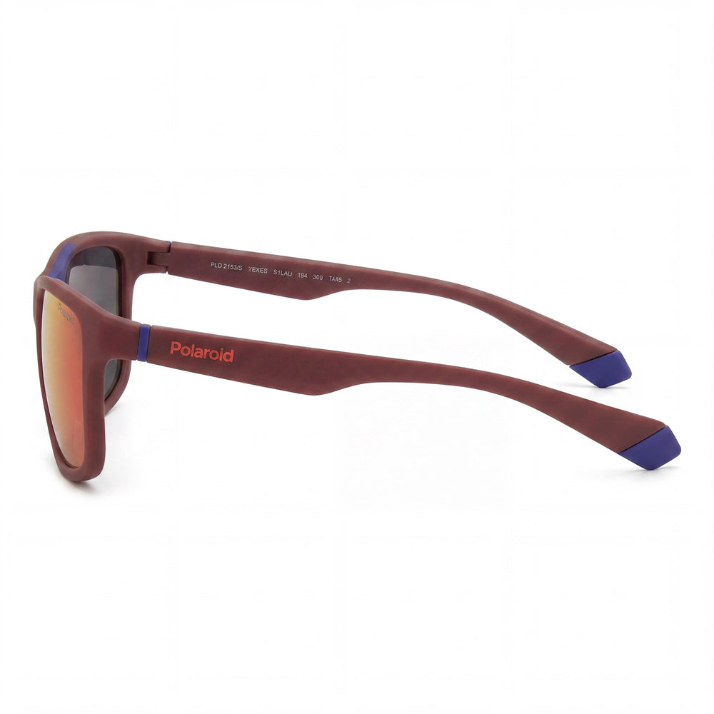 Polaroid Men's Casual Sunglasses with Matte Red Rubber Frame and Polarized Polycarbonate Lenses 58mm