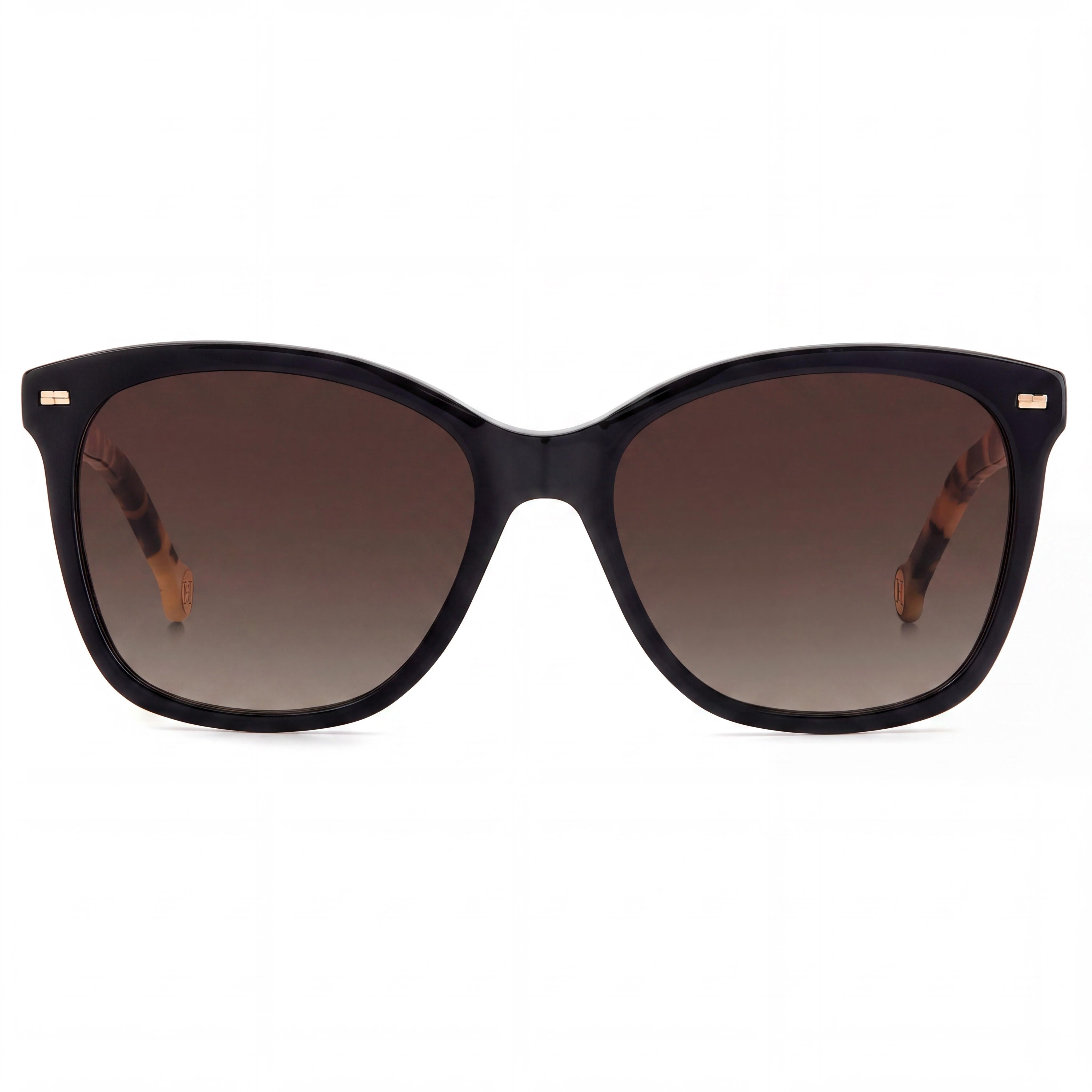 Gafas de sol Carolina Herrera para mujer, modernas, de acetato negro, estilo Habana, con protección UV degradada en marrón, no polarizadas, 54 mm, Photo 2