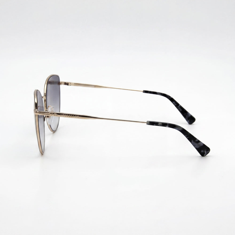 Longchamp LO158S Gafas de sol de mujer estilo casual con montura de metal dorado y negro, y lentes amarillas, 60 mm de ancho de lente