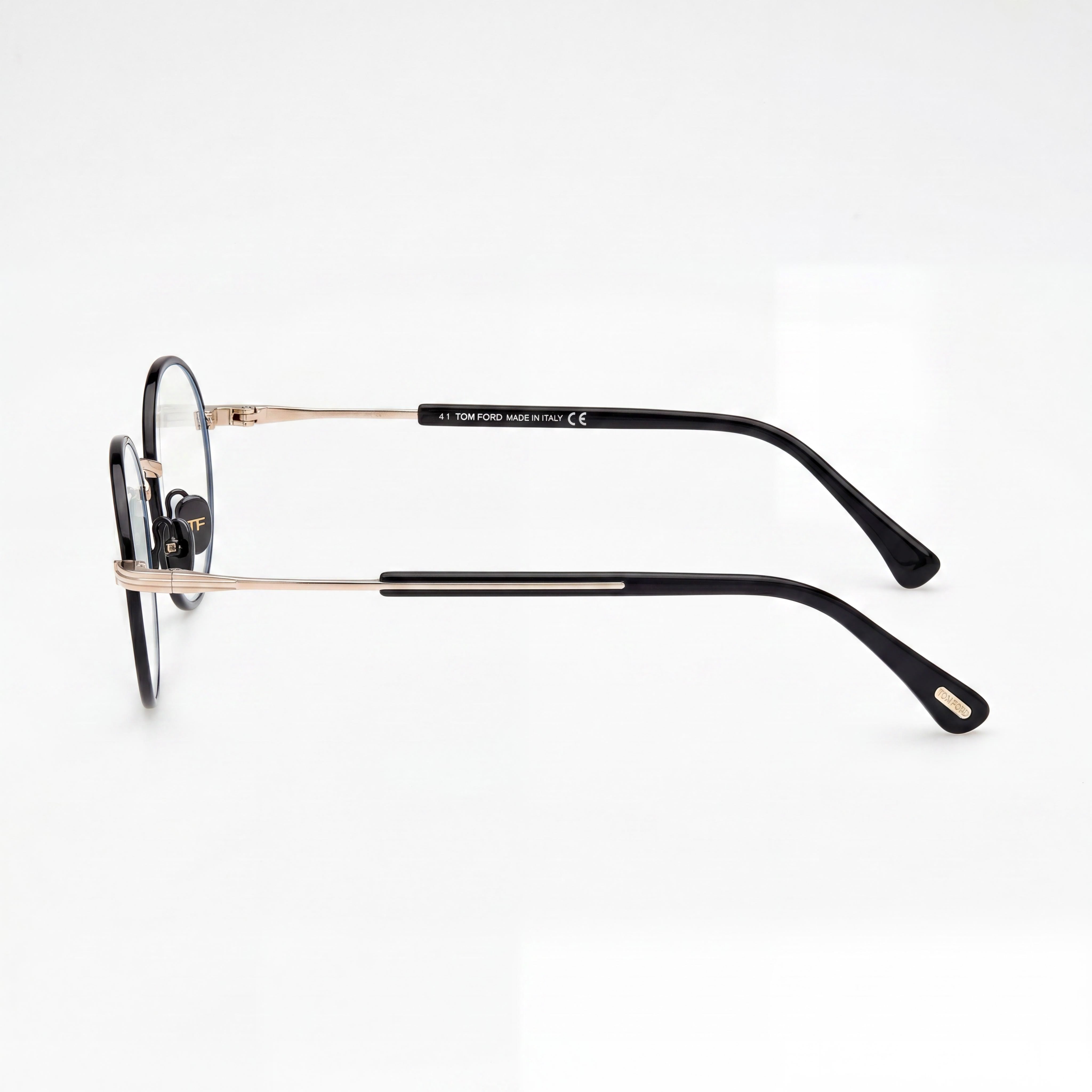 Tom Ford FT5973-B Classic Unisex Blue Filter Metal Frame, Shiny Black Rose Gold, with Non- Black Lenses 49-20-145, Photo 2