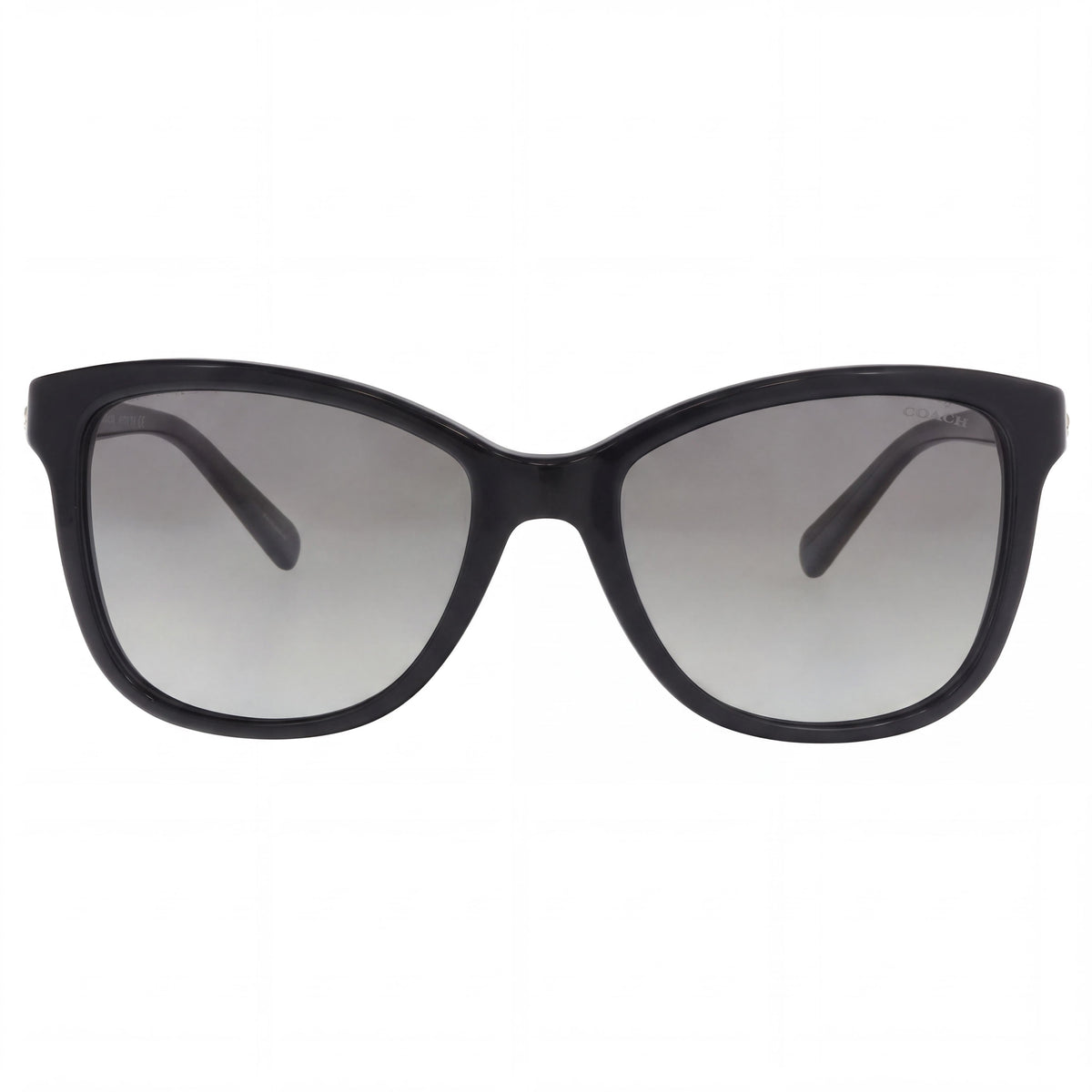 Gafas Coach HC8187B-500211-54 para mujer, montura cuadrada de acetato negra con detalles plateados y dorados, lentes negras, aptas para graduación y con protección UV, 54 mm, Photo 2