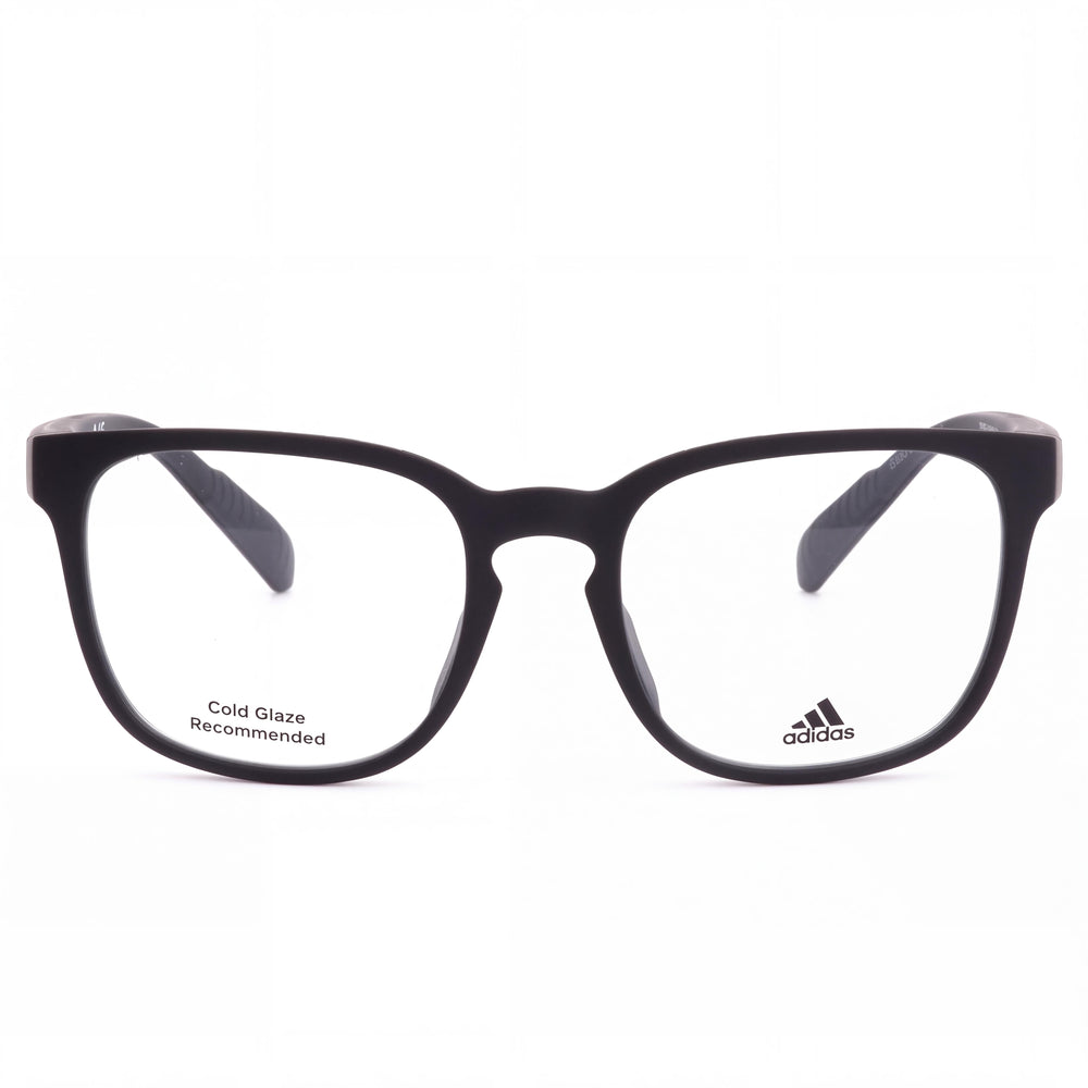 Montura oftálmica unisex adidas Sp5006 moderna de inyección negro opaco, lente transparente, sin graduación, 54 mm