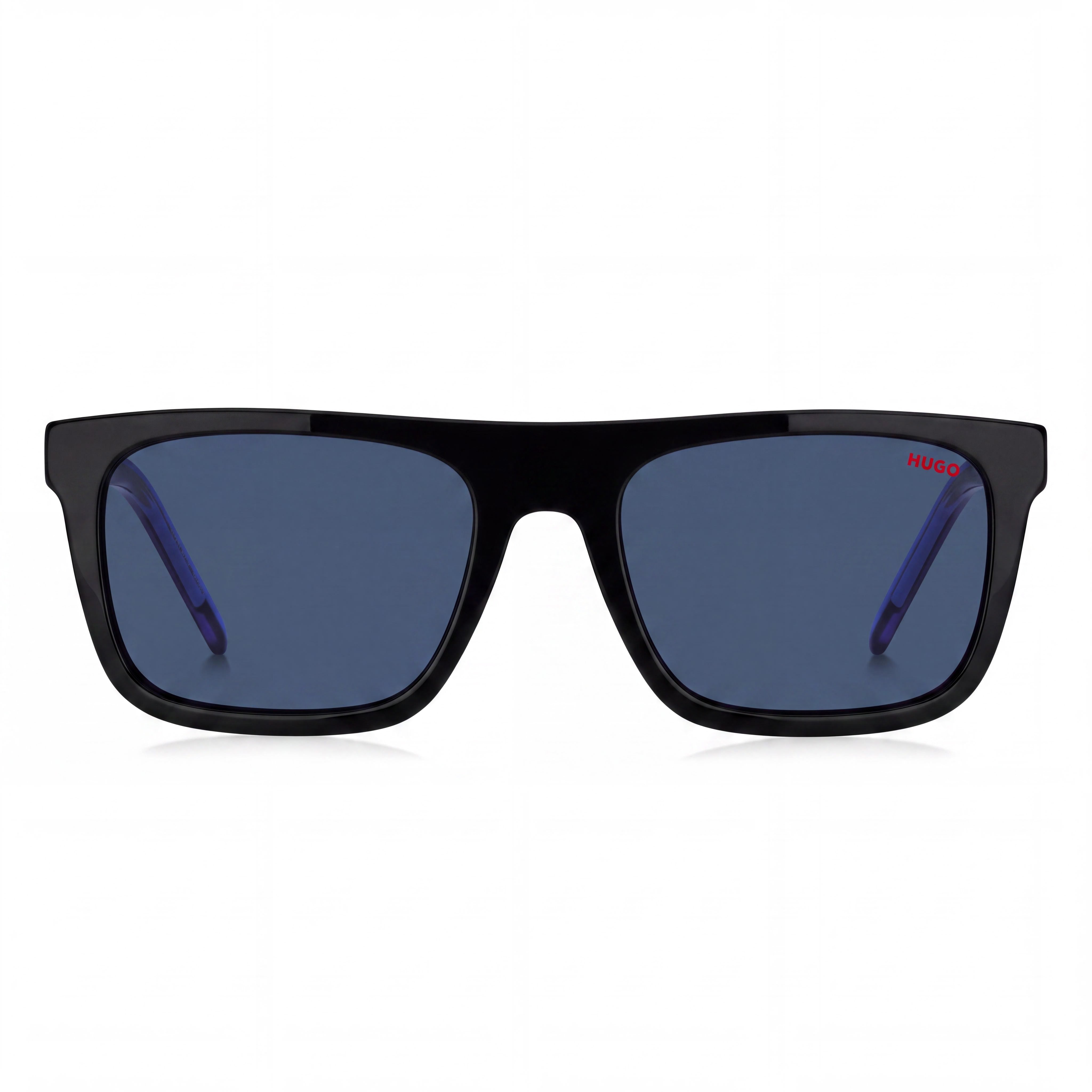 Gafas de sol HUGO informales para hombre de acetato ecológico, negras y azules, no polarizadas, con 100 % de protección UV, 54 mm, Photo 2