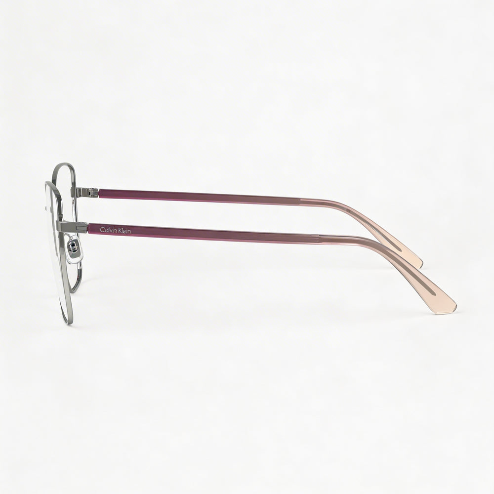 Gafas de sol Calvin Klein Ck23128 de metal plateado para mujer con lentes de policarbonato - Ancho de la lente 55 mm, Puente 16 mm, Patilla 140 mm