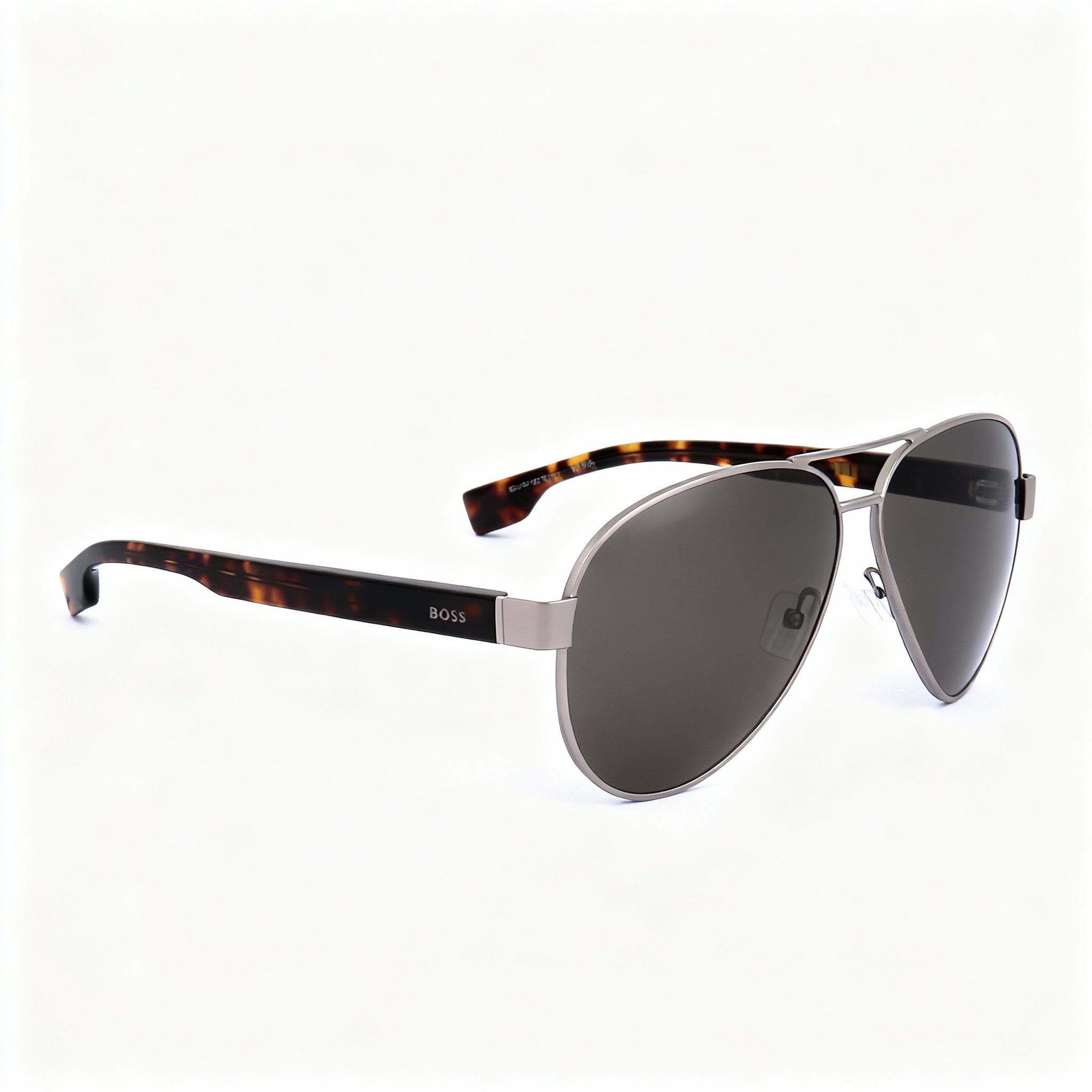 Hugo Boss Boss1560/O/S Men's Pilot Multicoloured Plastic Non-Polarized Gray-Brown Sunglasses 63mm, Photo 3