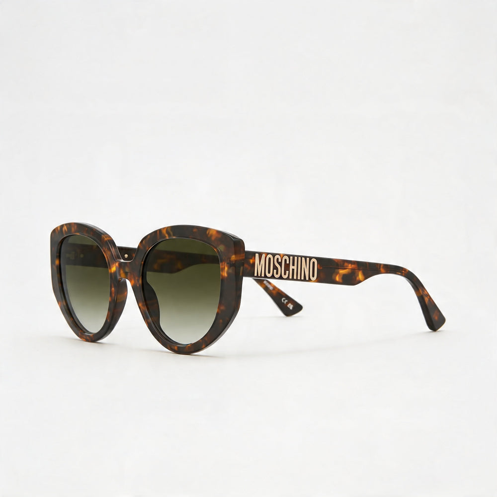 Moschino Casual Women's Acetate Havana Frame with Green Shaded Polycarbonate Lenses 53mm Sunglasses