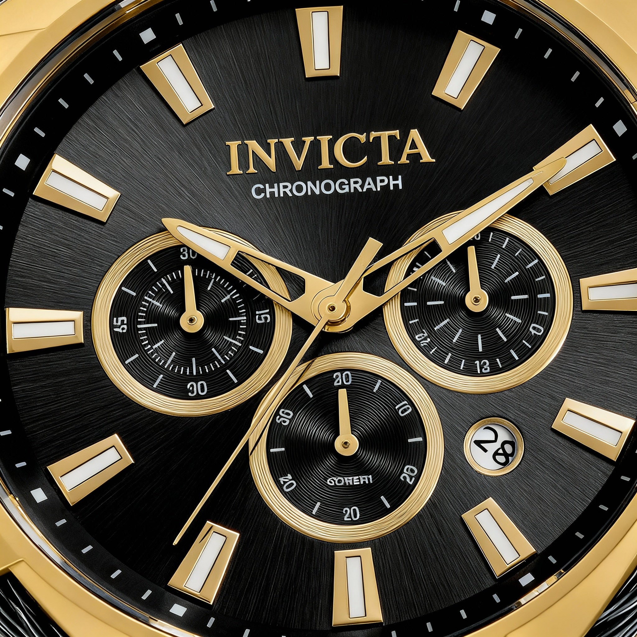 Reloj cronógrafo de cuarzo Invicta Bolt 34122 para hombre, de acero inoxidable en tono dorado, con esfera gris y caja de 50 mm con cristal Flame Fusion., Photo 3