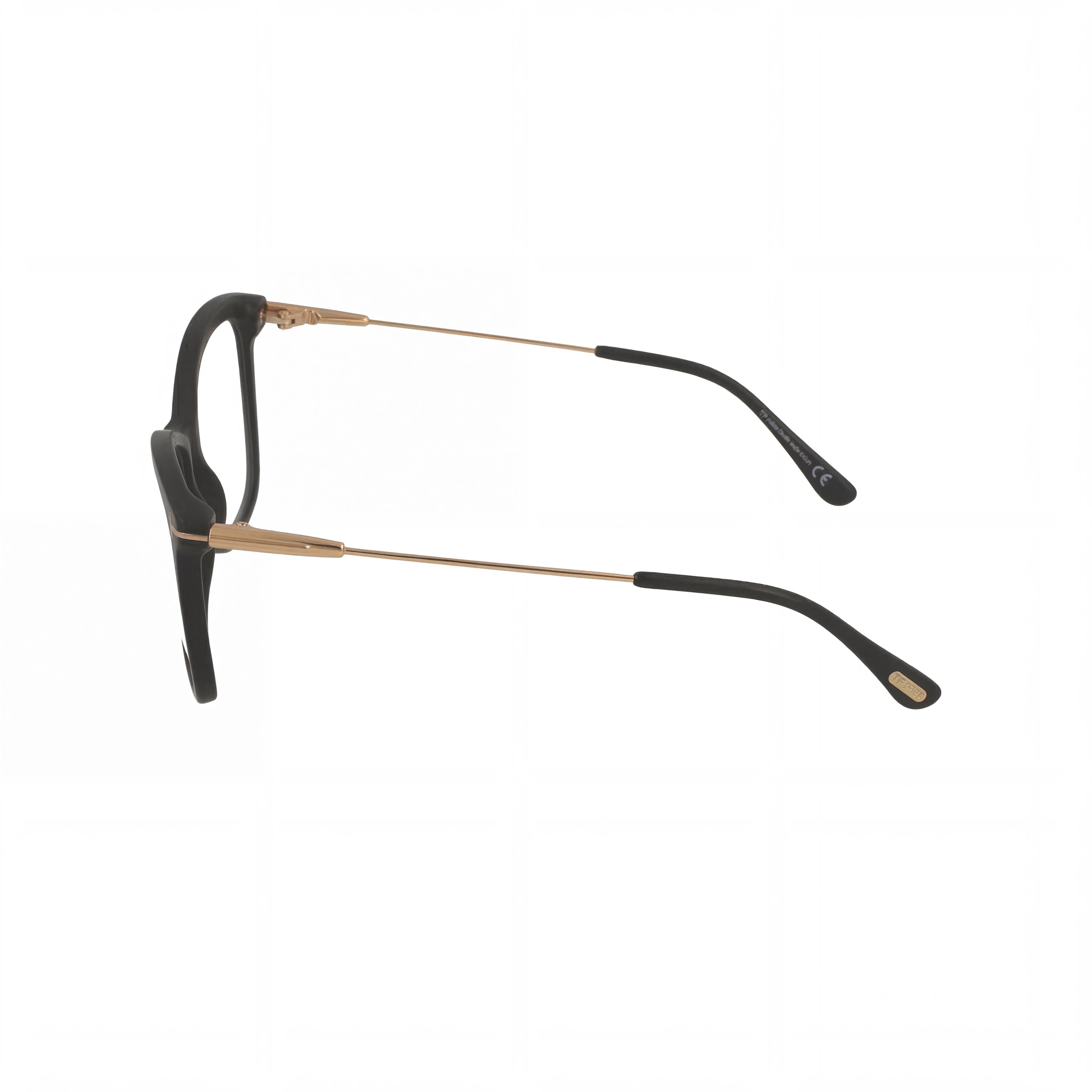 Gafas de sol Tom Ford Ft5687-b para mujer, negras, de plástico pantografiado en oro pálido, con lentes transparentes de policarbonato, 56 mm, Photo 3