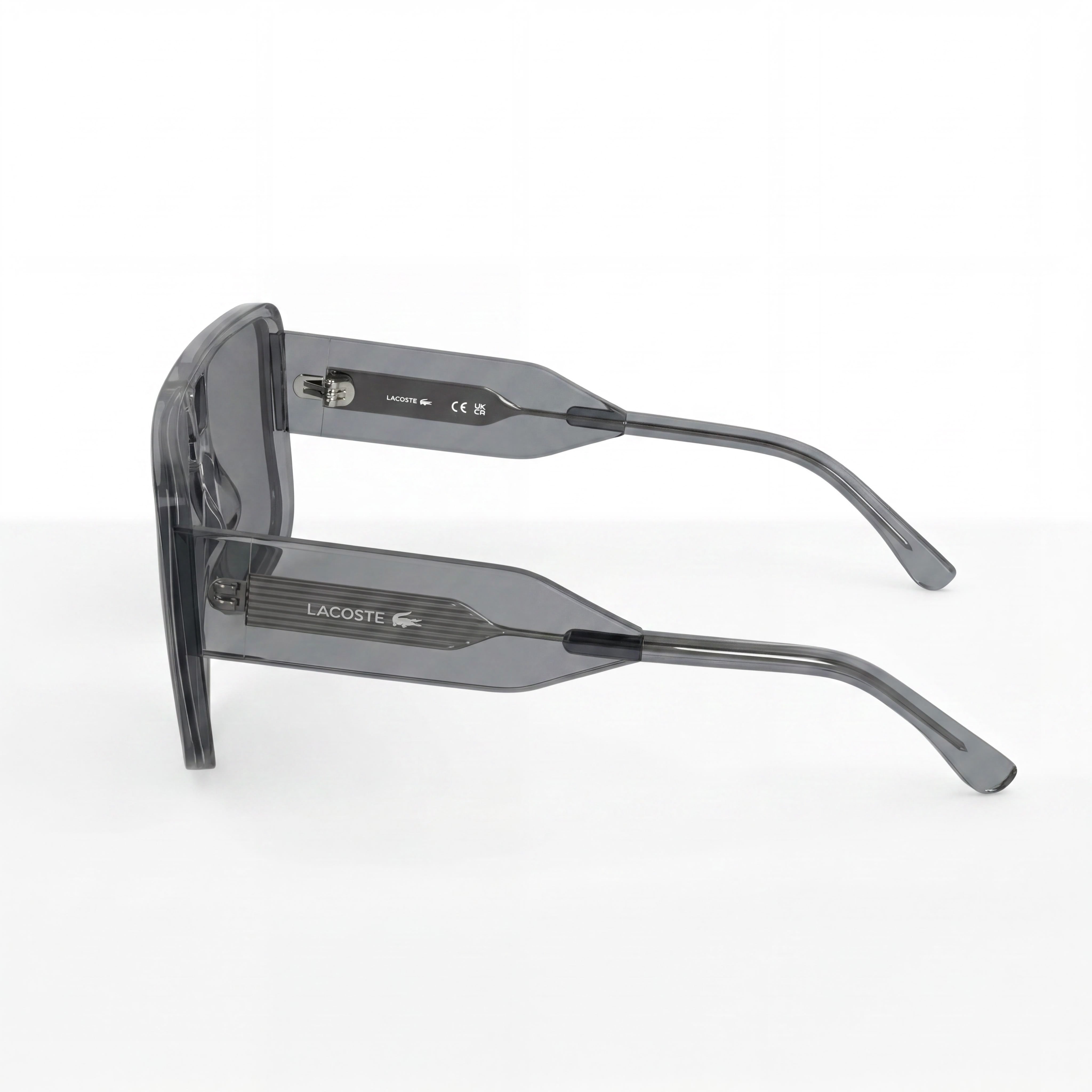 Lacoste L6056s Unisex Oversized Bold Light Grey Plastic Frame Solid Grey Lens UV Protected Sunglasses 59mm, Photo 3
