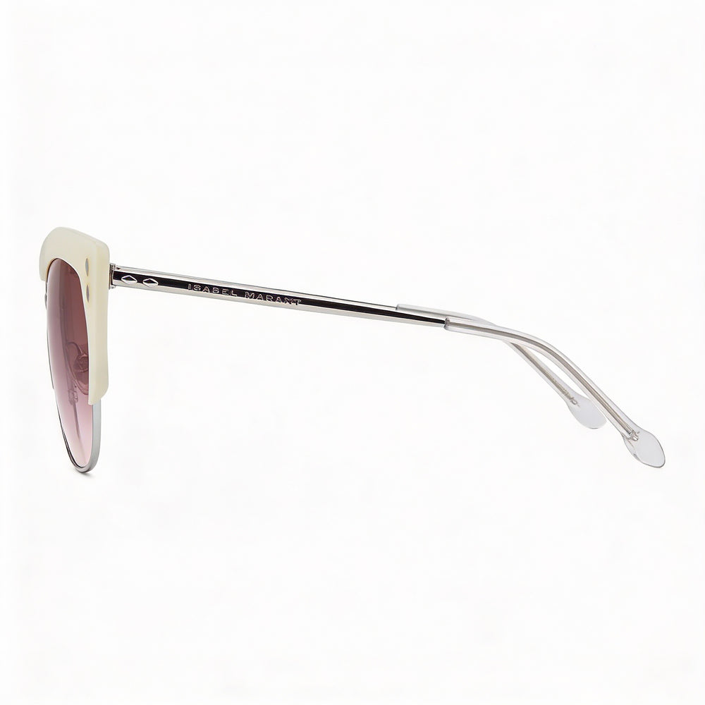 Isabel Marant Casual Women's Mother of Pearl White Metal Frame Sunglasses with Pink Doubleshade Lenses 58mm