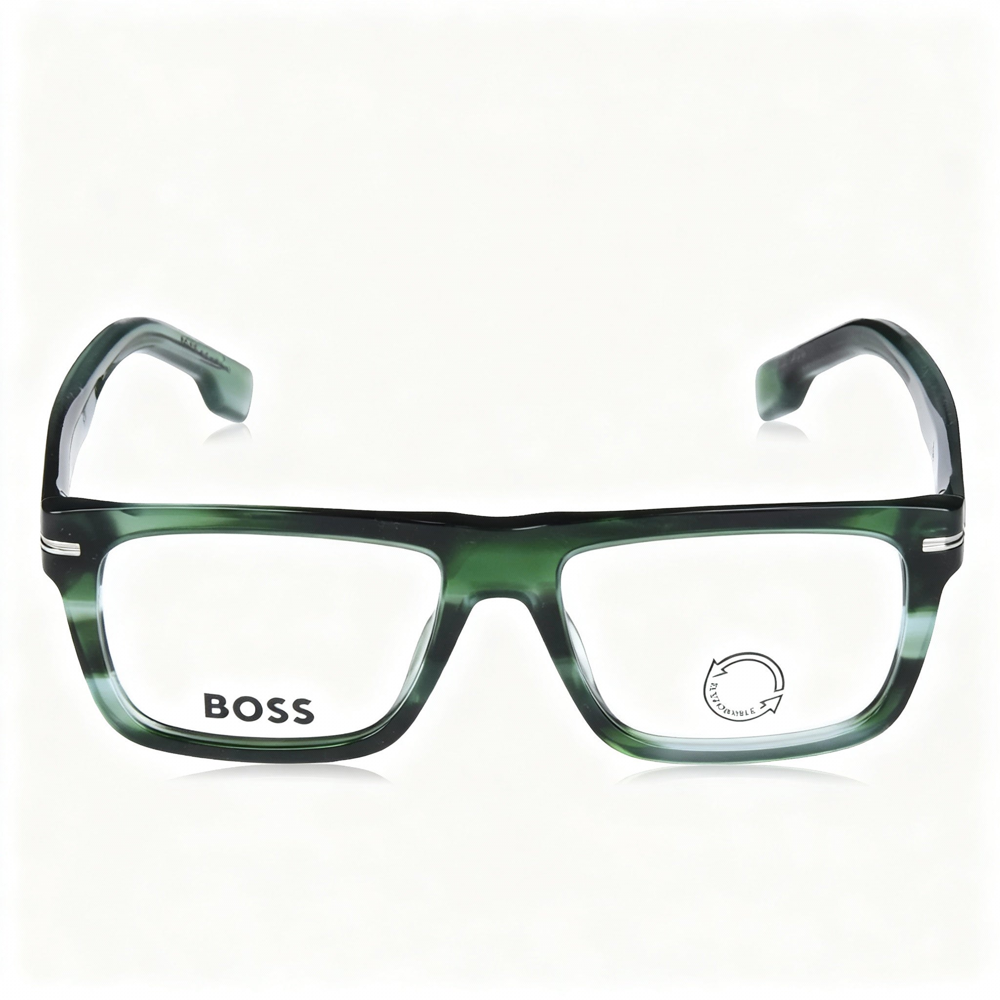 Hugo Boss Boss 1503 Modern Unisex Green Horn Acetate Non Polarized Iridium Sunglasses 53mm, Photo 3