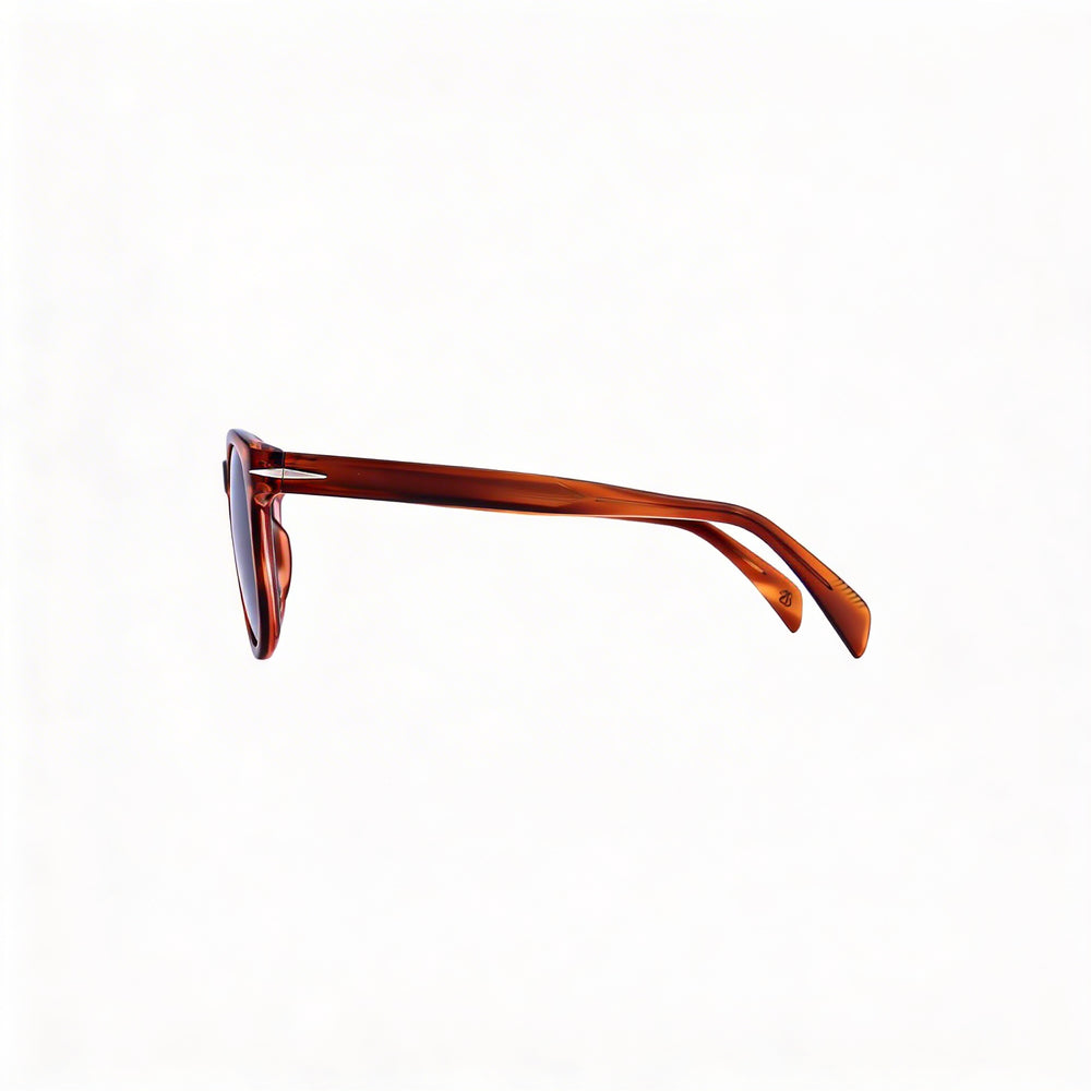 David Beckham Db 1062/S Unisex Acetate Brown Horn Blue Frame Brown Horn Polycarbonate UV Protection 52mm