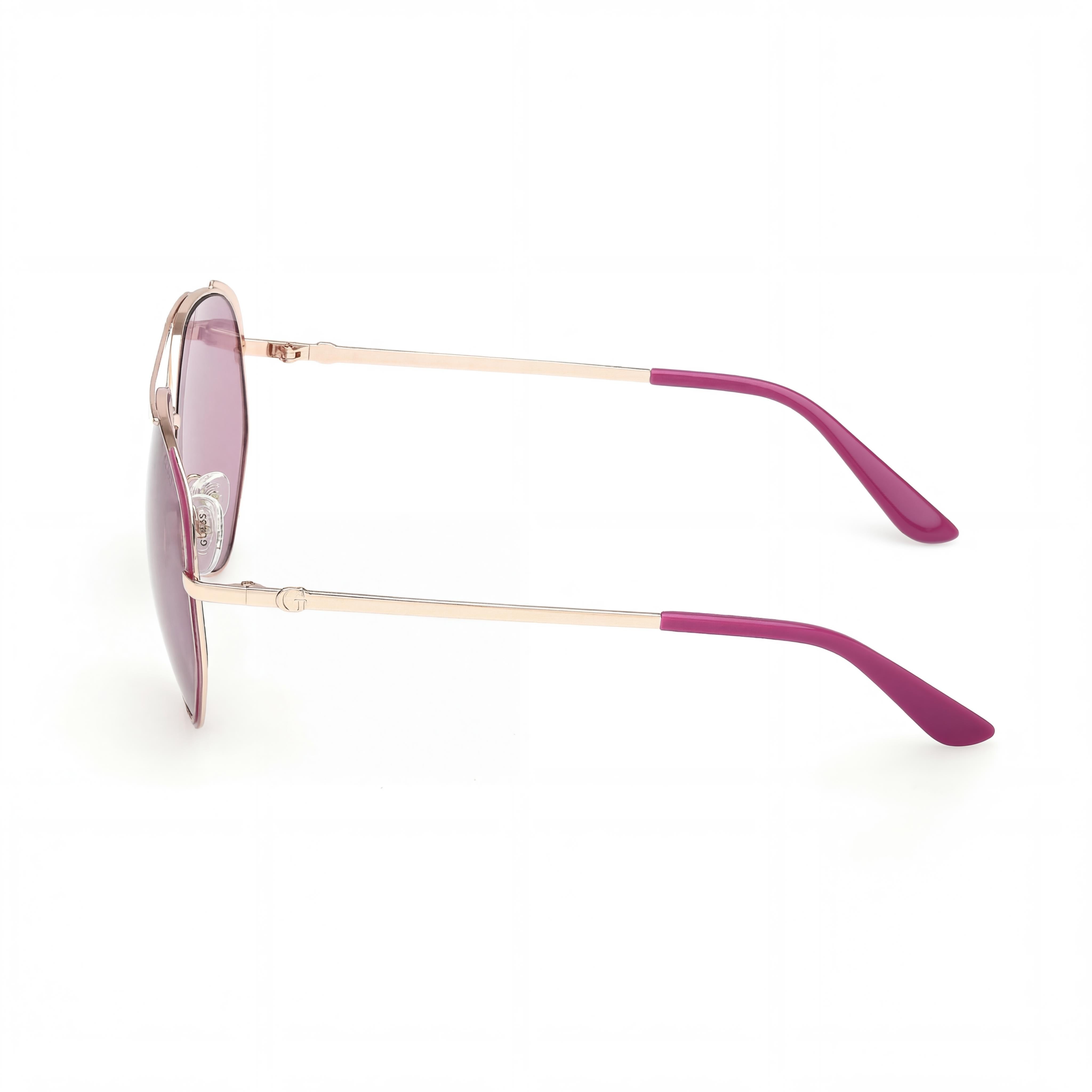 Gafas de sol GUESS unisex de aviador de metal con montura de acetato violeta mate y lentes violetas de 59 mm, Photo 3