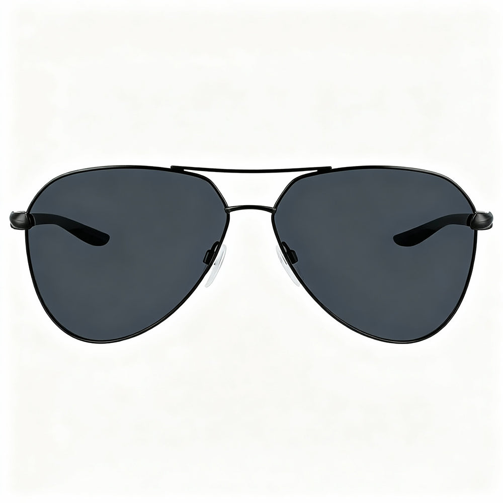 Nike City Aviator Alloy Steel Frame Non-Polarized Unisex Sunglasses Satin Black Dark Grey 61mm