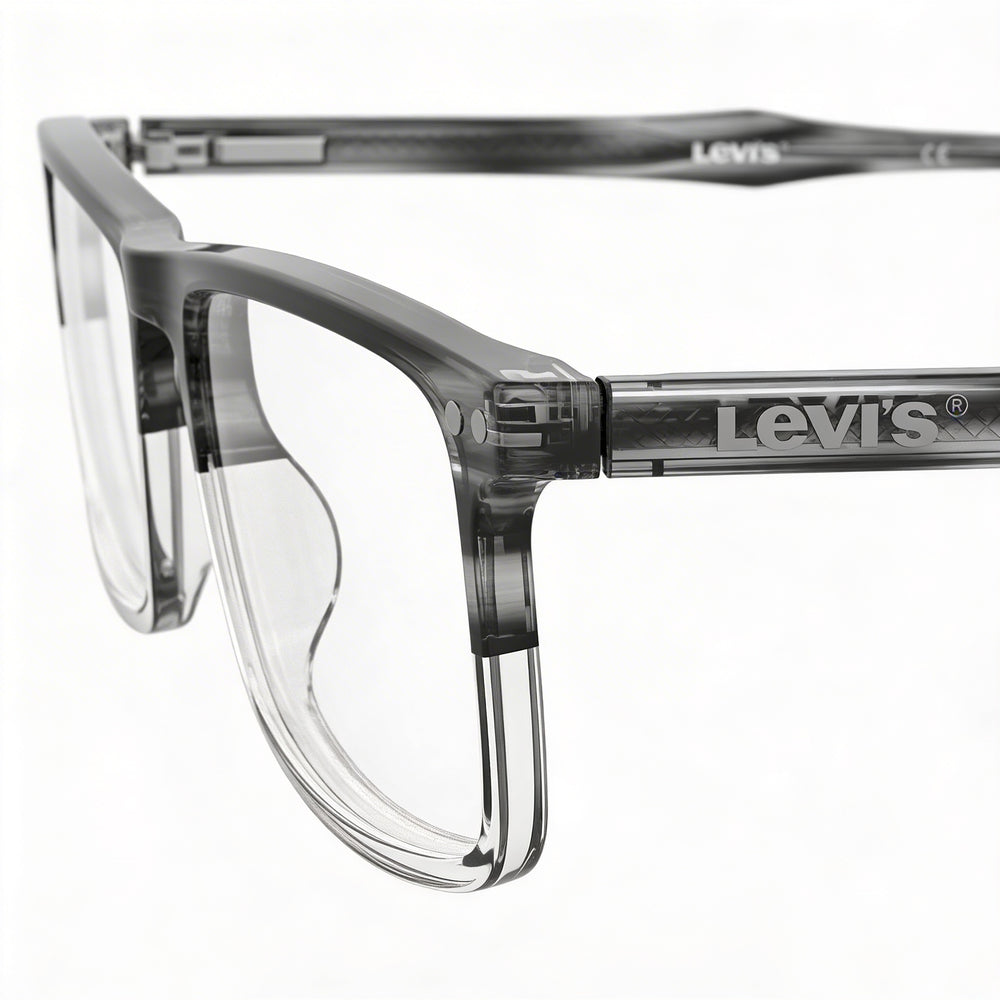 Gafas de vista Levi's LV 5020 para hombre, rectangulares, de polimetilmetacrilato, no polarizadas, transparentes, blancas y grises, de 55 mm