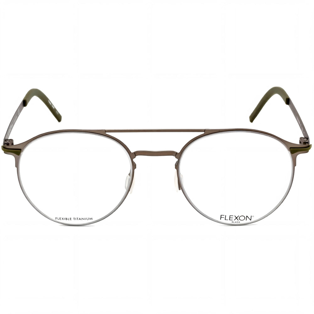 Gafas unisex Flexon B2003 con montura de acetato, color bronce claro y lentes con protección UV, 52 mm