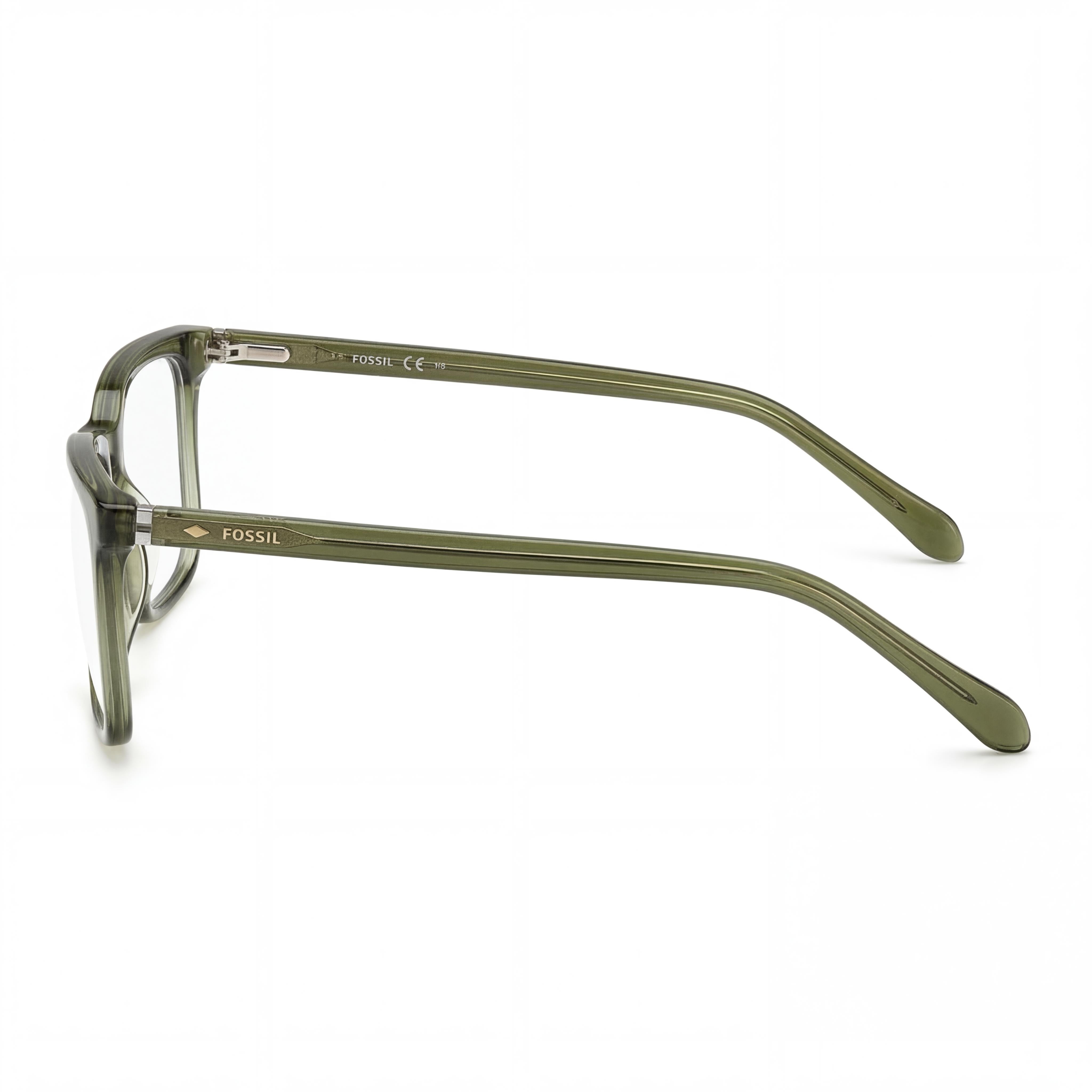 Fossil Fos 7089 Men's Transparent Crystal Green Acetate Square Full Rim Eyeglasses with Polycarbonate Lenses 50mm, Photo 3