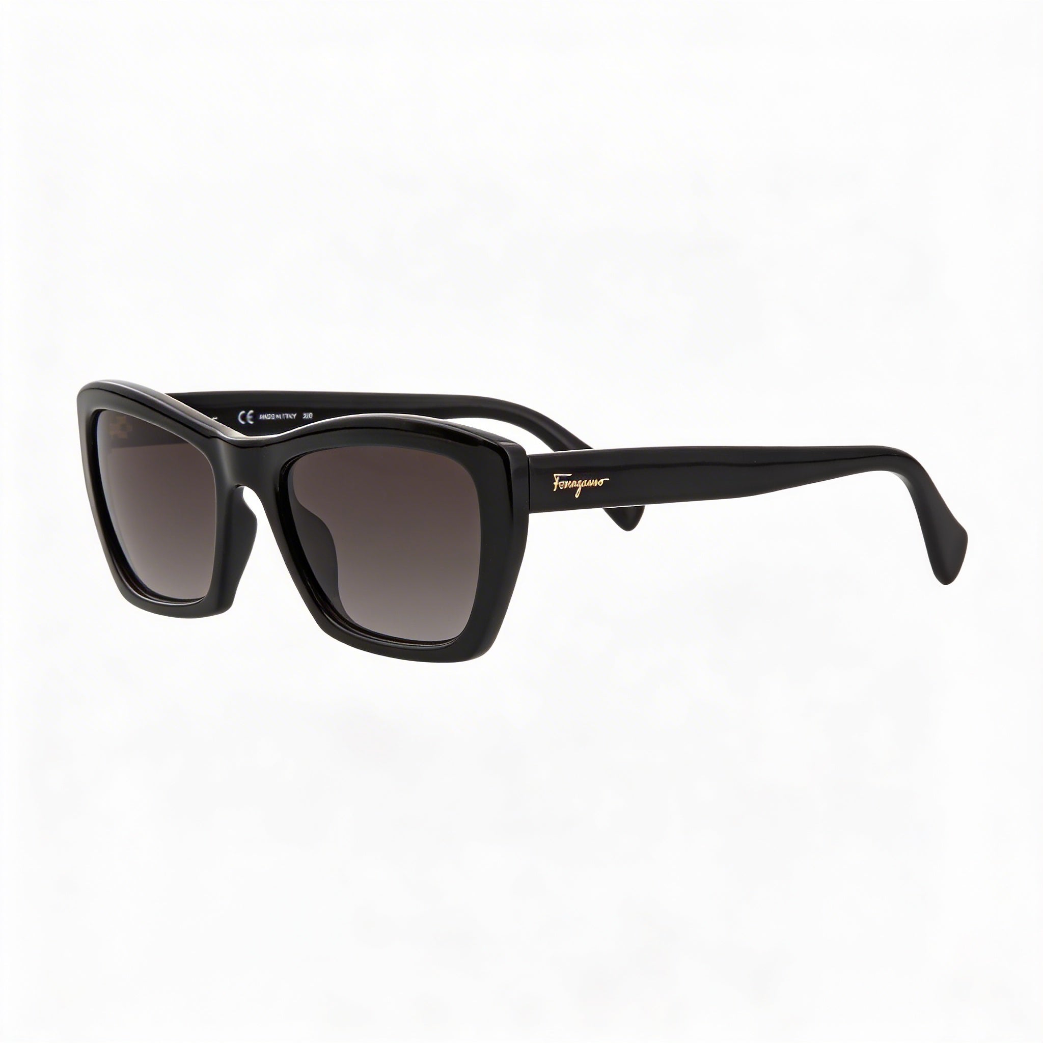 Salvatore Ferragamo SF958S Unisex Rectangular Black Plastic Frame Grey Lenses 55mm 100% UV Sunglasses, Photo 3