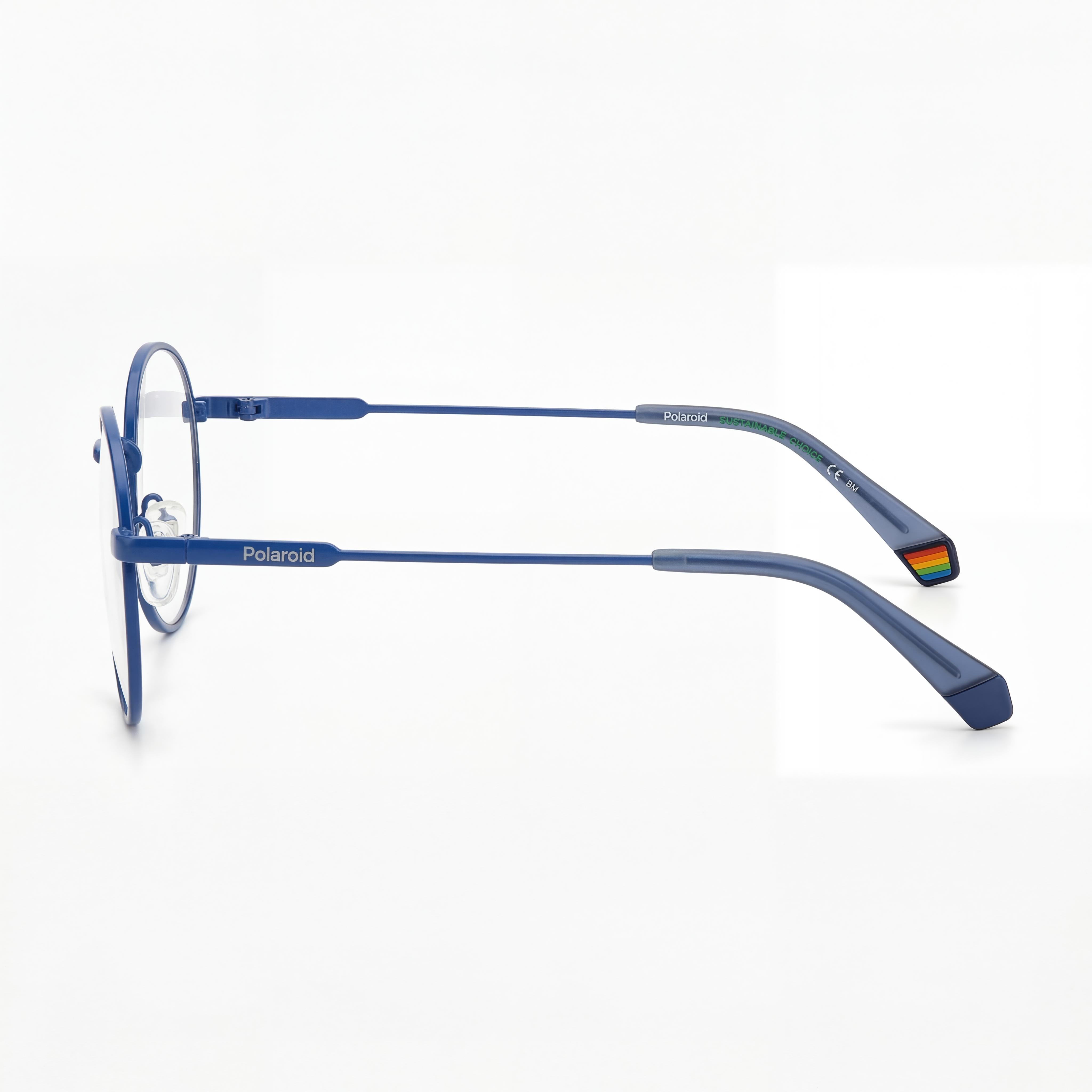 Polaroid Modern Pld D449 Unisex Sunglasses, Azure Metal Frame, Polycarbonate Azure Lenses, 51mm Lens Width, Photo 2