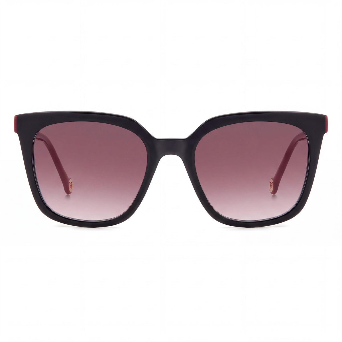 Gafas de sol Carolina Herrera para mujer, modernas, montura de acetato negro y rojo, policarbonato no polarizado, 53 mm, Photo 2