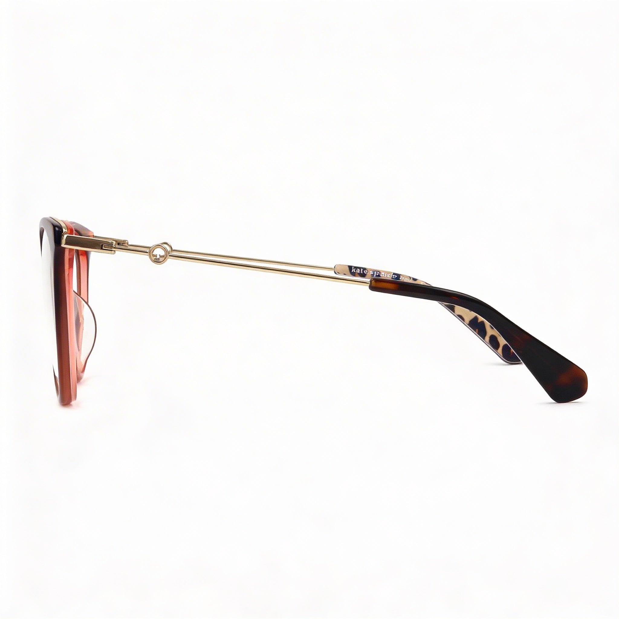 Kate Spade New York Modern Unisex Prescription Ready Acetate Eyeglasses Havana Gold Frame 52-18-140mm, Photo 3