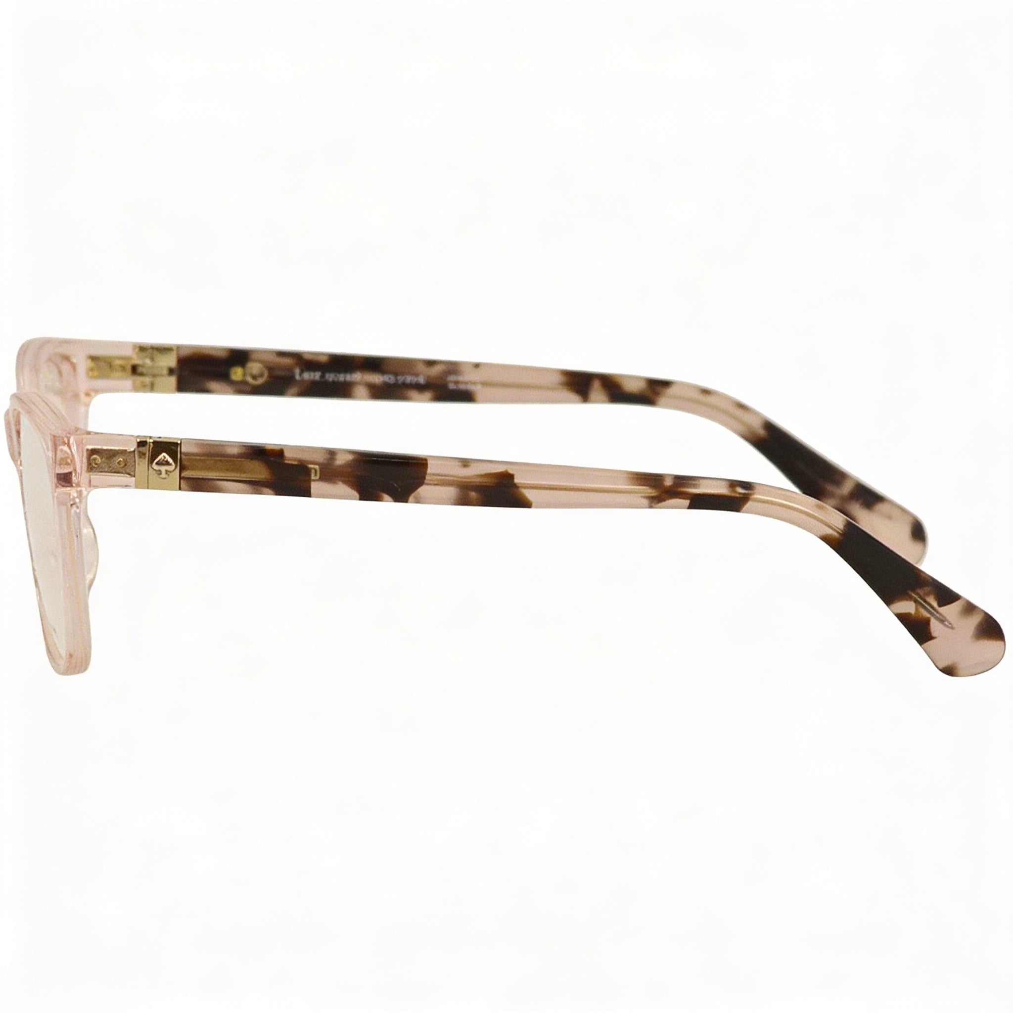 Kate Spade New York Calley Women's Plastic Full Rim Rectangle Eyeglasses, Crystal Pink Havana, 52-15-36, Photo 3