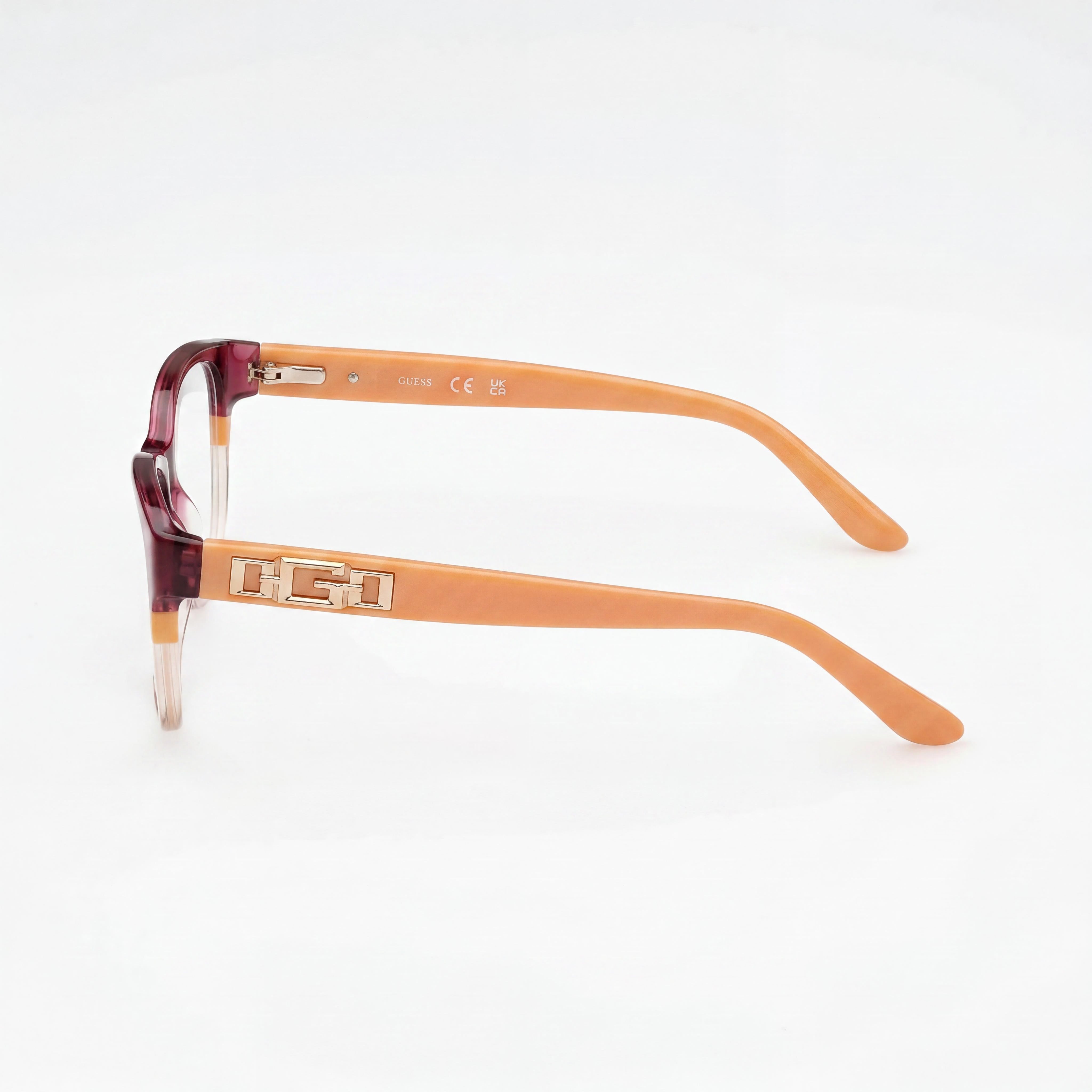 GUESS Gu2980 Women's Optical Eyeglasses with Orange Striped Plastic Frame and Polycarbonate Lenses, 53mm, Photo 3