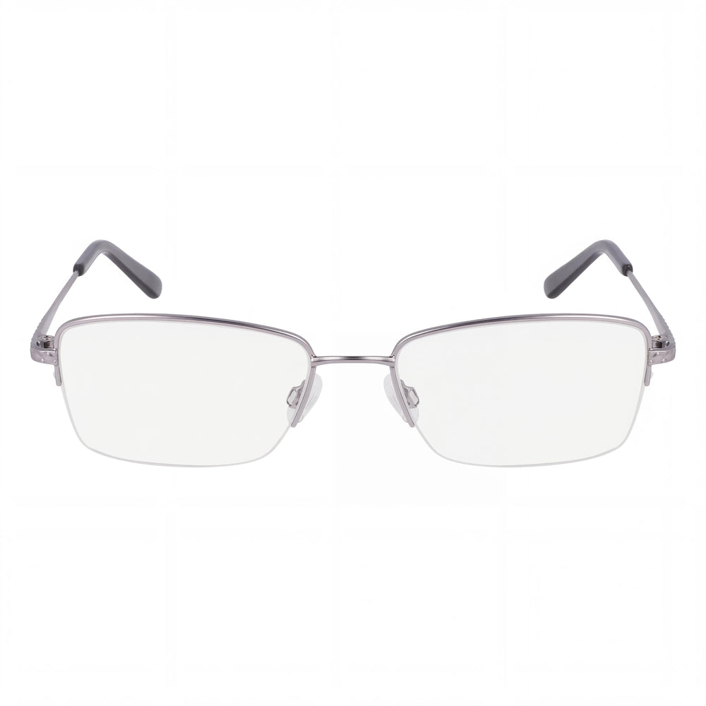 Flexon Classic Unisex Eyeglasses with Metal Frame, Satin Light Gunmetal, 54mm Lens Width