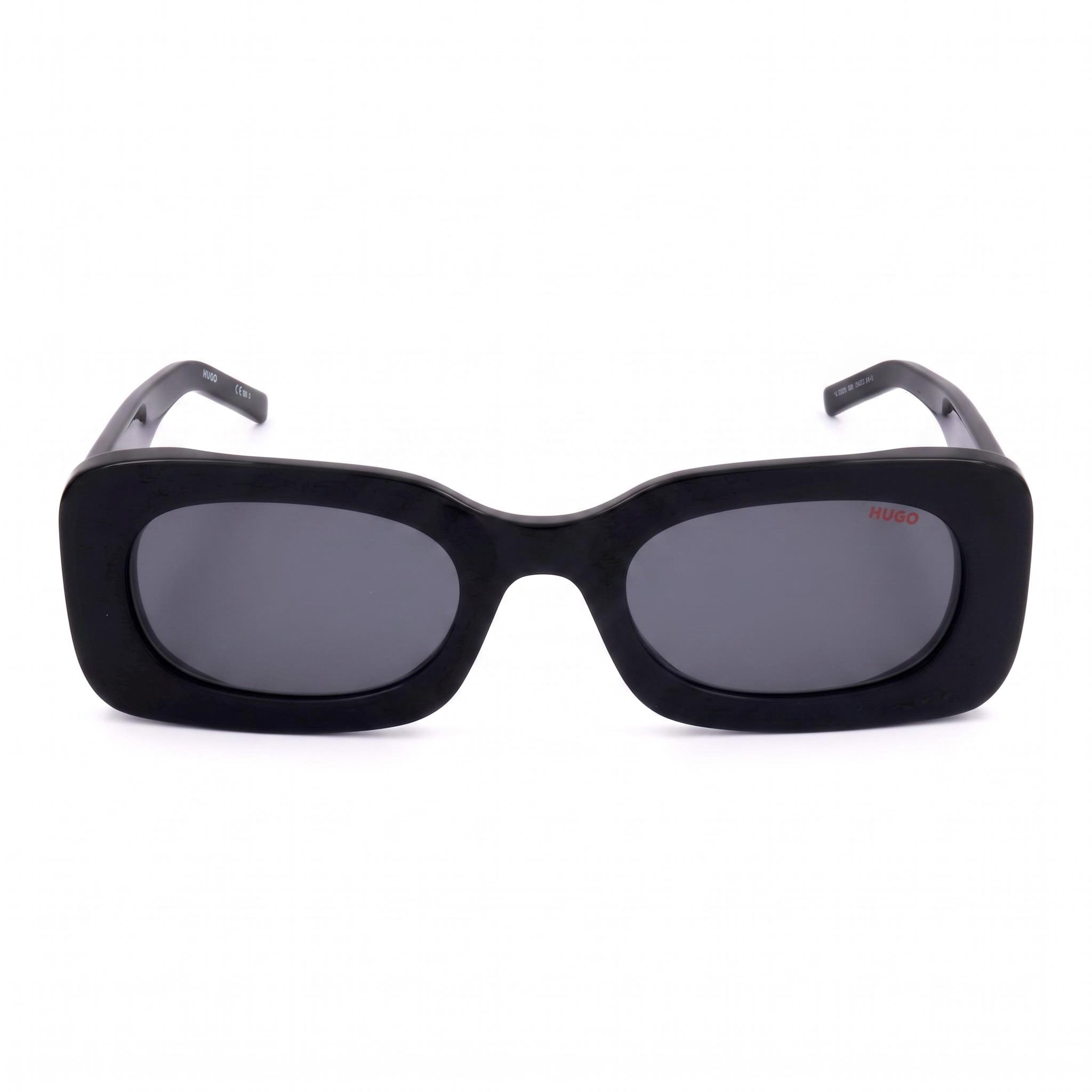 HUGO Casual Women's UV Protection Sunglasses with Black Acetate Frame and Polycarbonate Lenses, 52mm, Photo 2