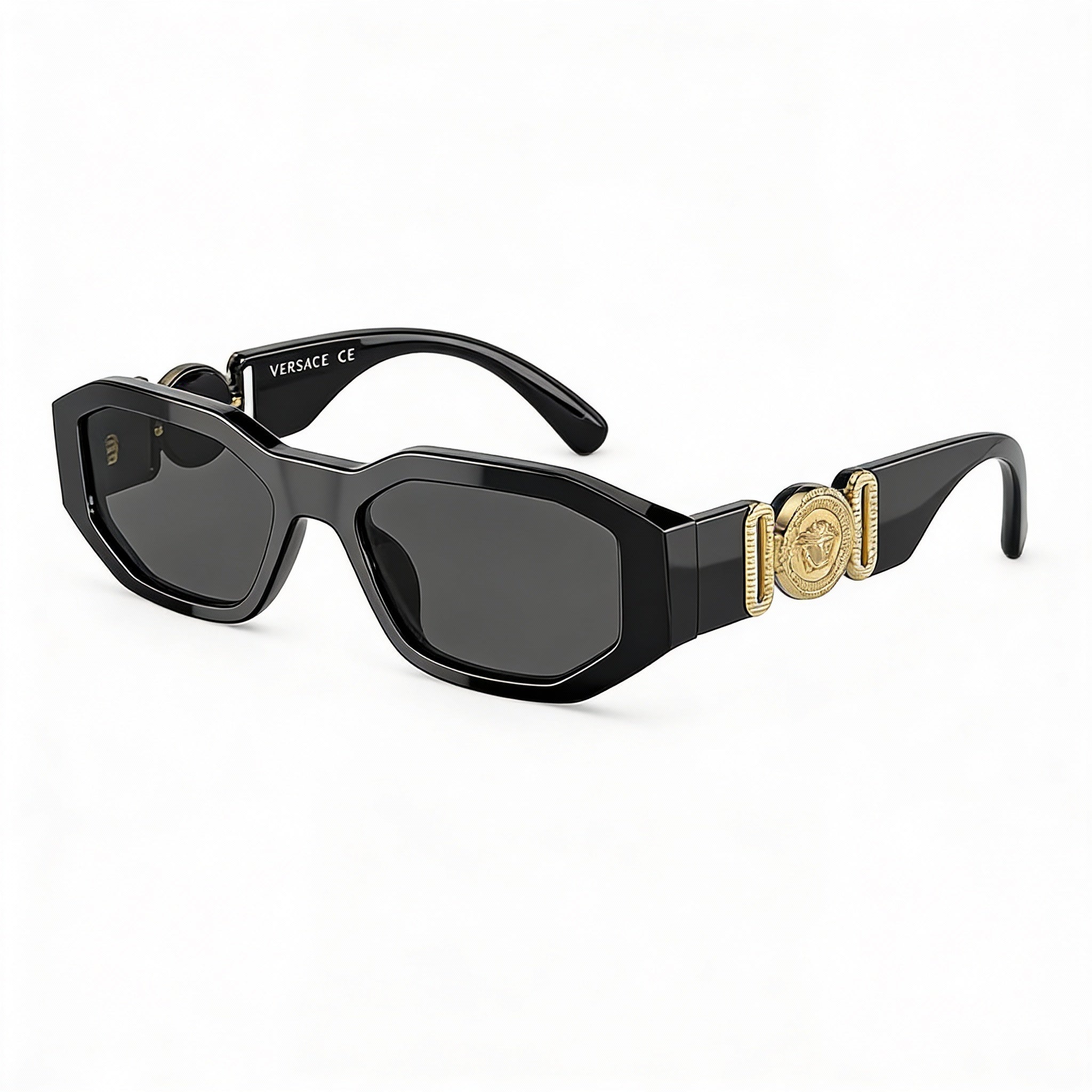 Versace Classic Unisex Multi-Coloured Compound Frame Composite Dark Grey Lens Sunglasses, Lens Width 48mm, Photo 2