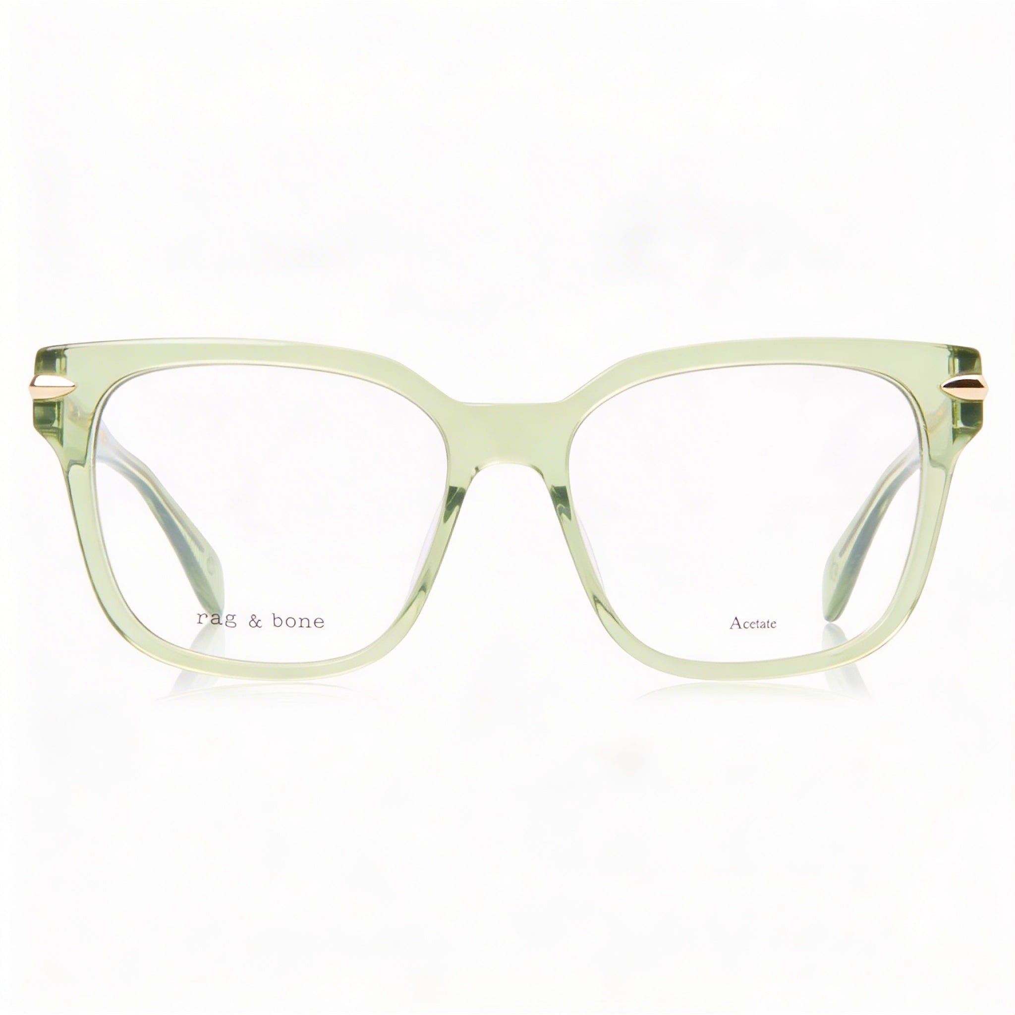 Rag & Bone Casual. Women's Green Acetate Eyeglasses with 55mm Lens Width, 17mm Bridge Width, 140mm Temple Length, Photo 2