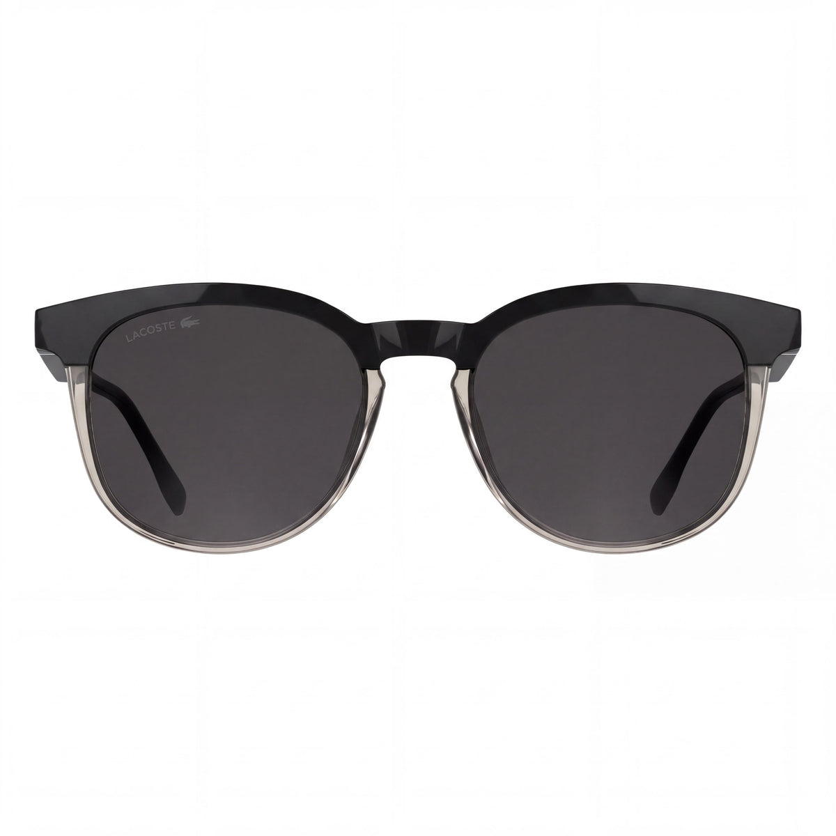 Lacoste L6073s Men's Plastic RXable Sunglasses, Black/Transparent Blush Frame, Solid Grey Lenses, UV 400, 52-19-145, Photo 2