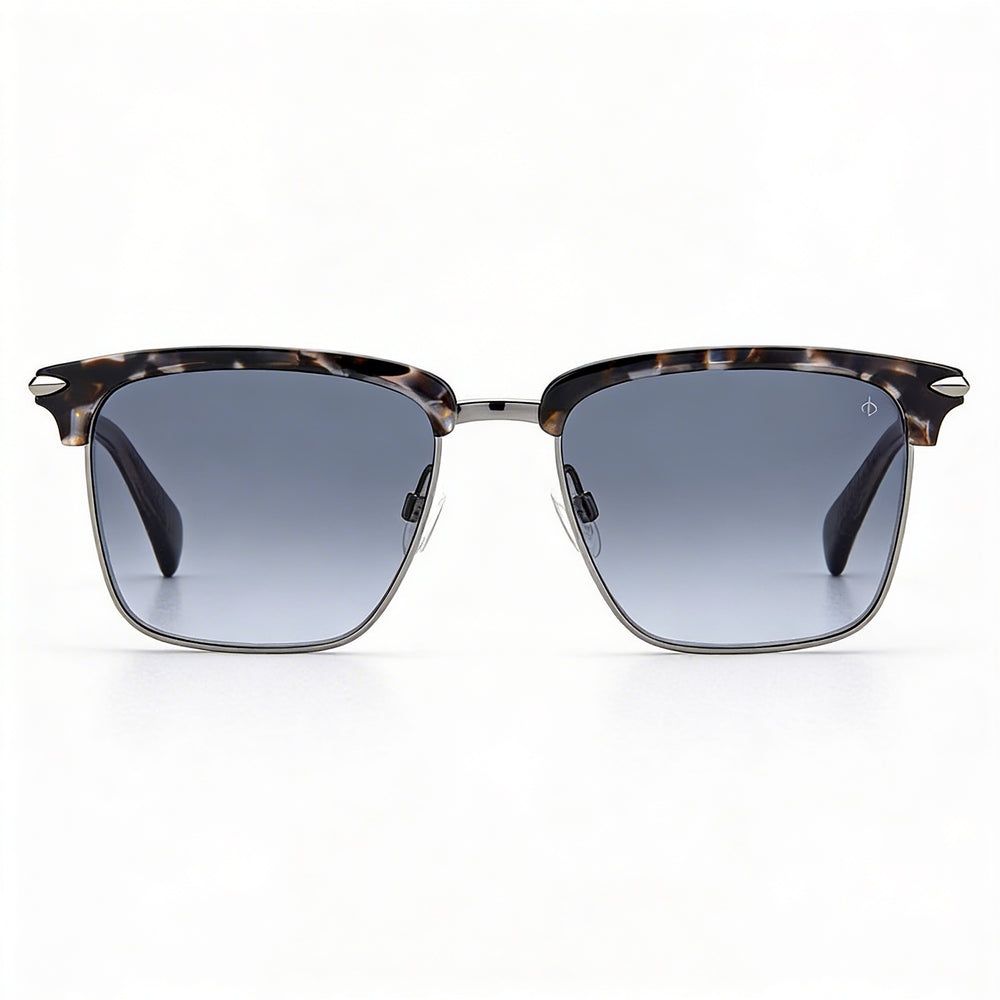 Gafas de sol informales Rag & Bone para mujer, negras, grises, Habana, de acero inoxidable, con adaptación a la luz, gradiente gris oscuro, con protección UV, 54 mm