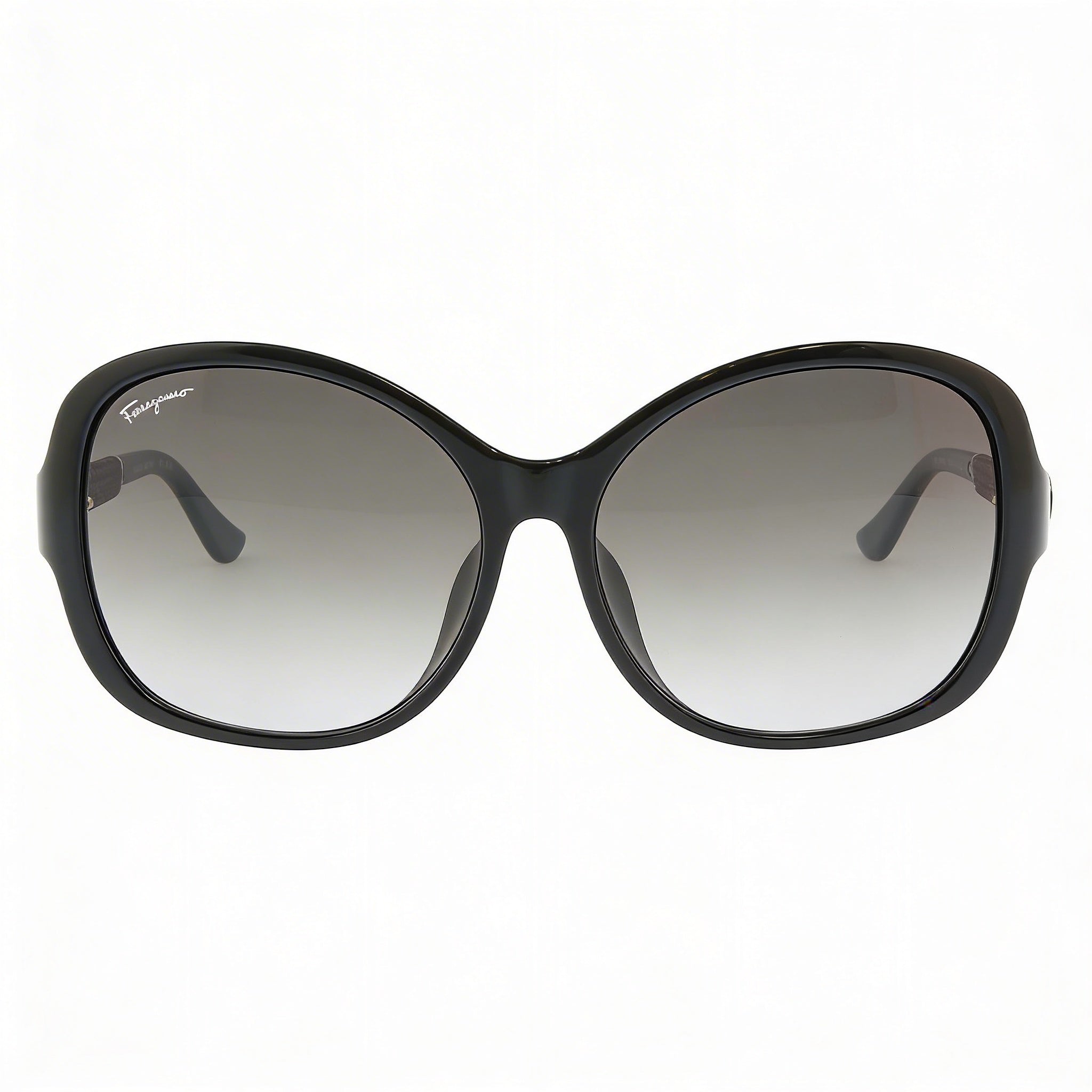 Gafas de sol Ferragamo Oval Gradiente Negro/Gris para mujer con montura de plástico negra y gris degradado, lentes grises degradadas, protección 100% UV de 59 mm, Photo 3