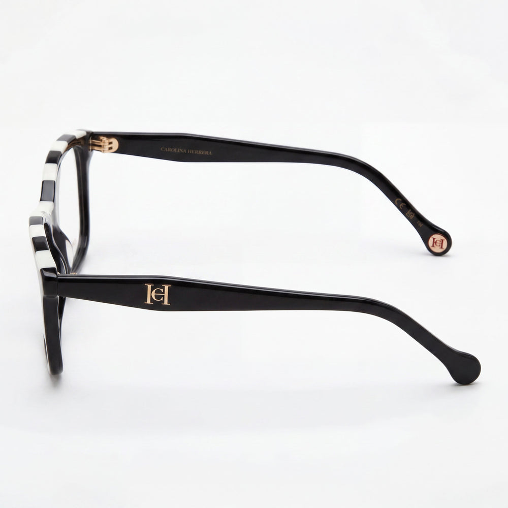 Carolina Herrera Women's Her 0147 Modern Black White Acetate Eyeglasses 54mm