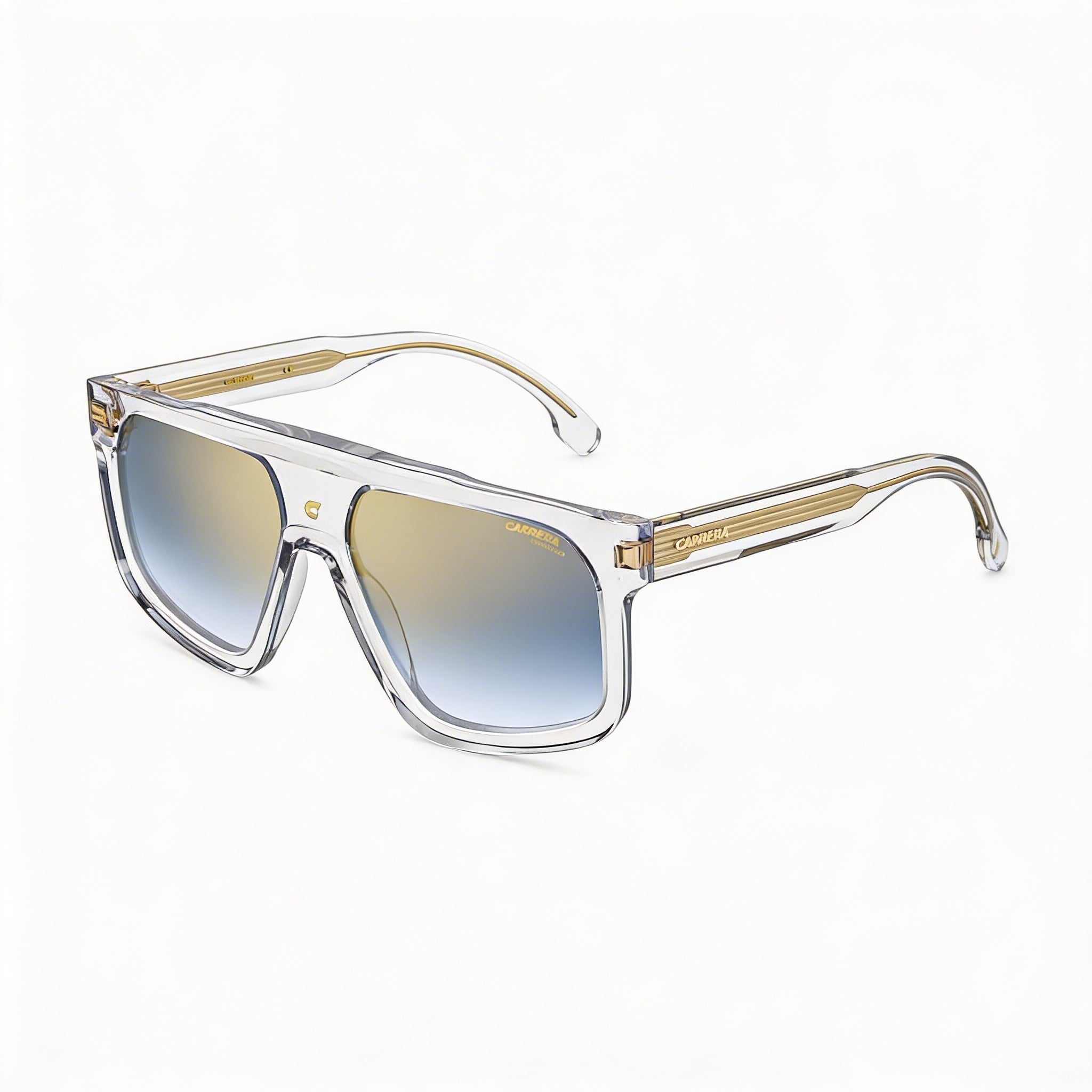 Carrera 1061/S Unisex Acetate Crystal Blue Shaded Gold Mirror UV Protection Sunglasses 59mm, Photo 3