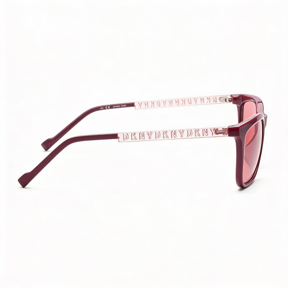 DKNY Classic Women's Sunglasses, Injected Oxblood Frame, Bordeaux Lenses, UV Protection, 55mm