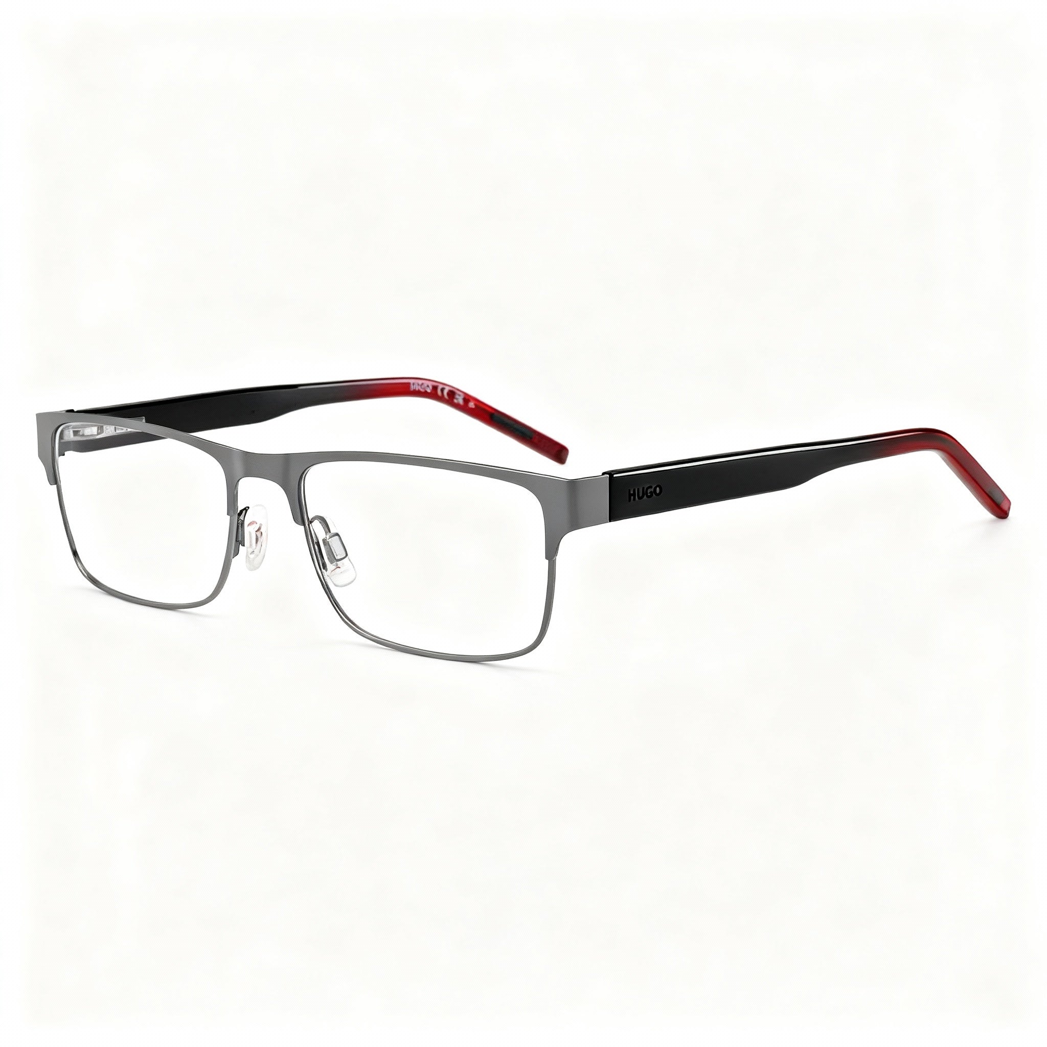 HUGO Modern Hg 1263 Men's Alloy Steel Frame Dkruth Grey Polycarbonate Non-polarised Eyeglasses 55mm